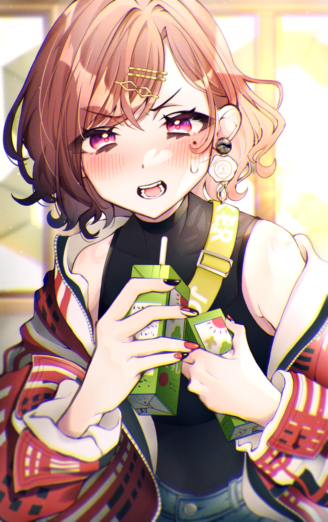 Anime Anime Girls Digital Art Artwork 2D Portrait Display Vertical Painted Nails Open Mouth Pink Eye 1080x1714