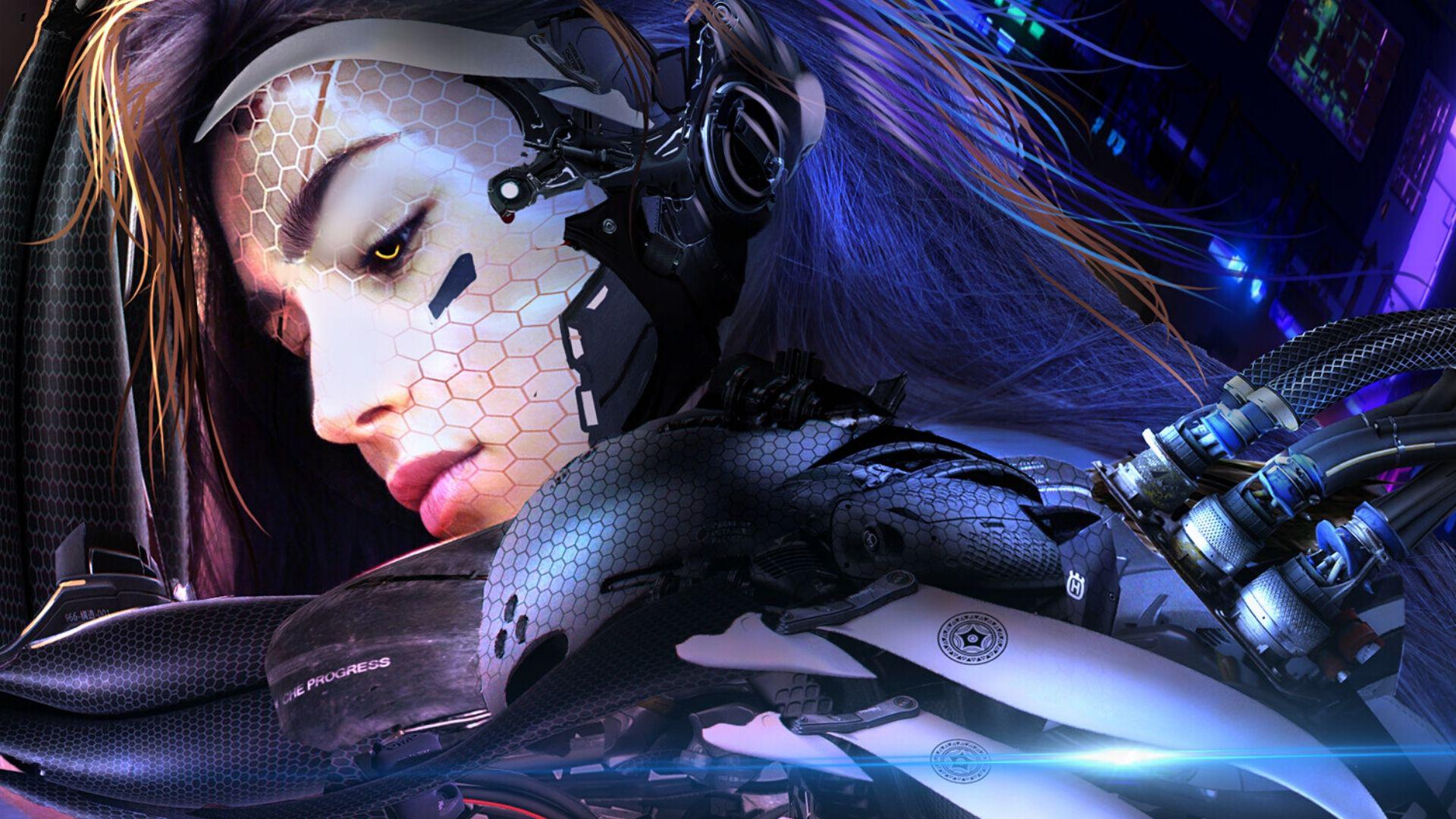 Artwork Science Fiction Cyberpunk Women 1920x1080
