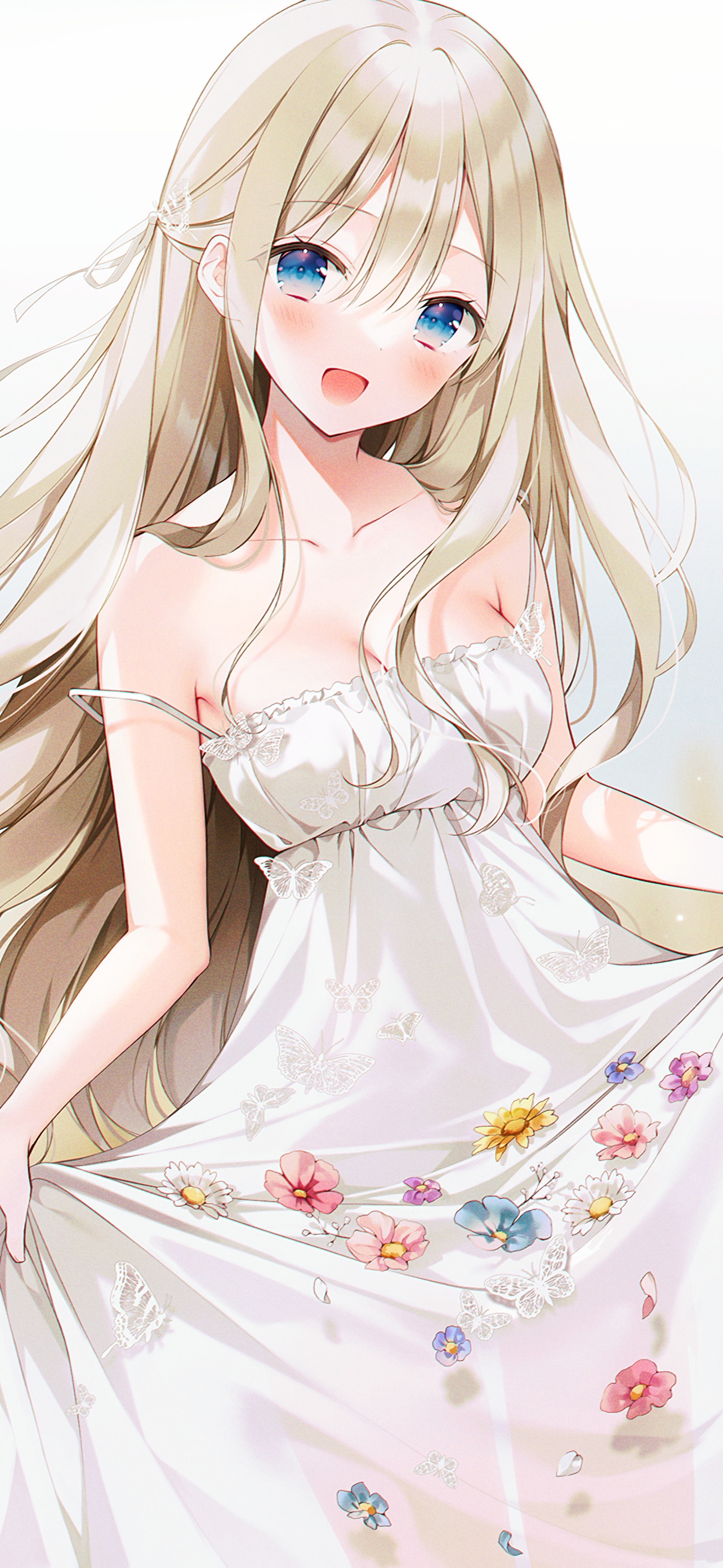 Anime Girls Anime Weri Blonde Blue Eyes Dress Sun Dress 1284x2782