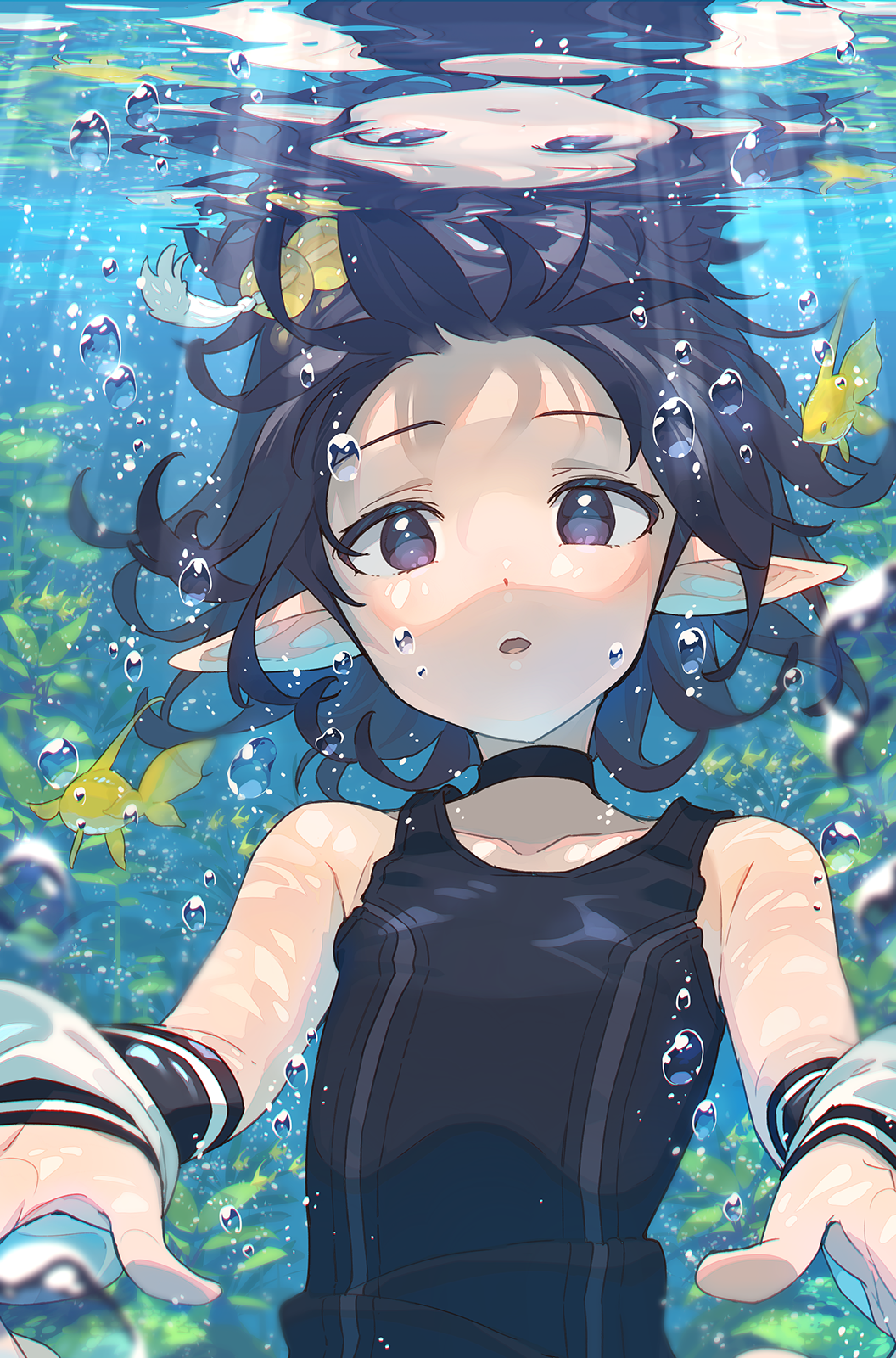 Anime Anime Girls Digital Art Artwork 2D Portrait Display Vertical Narumi Arata Underwater 1056x1600