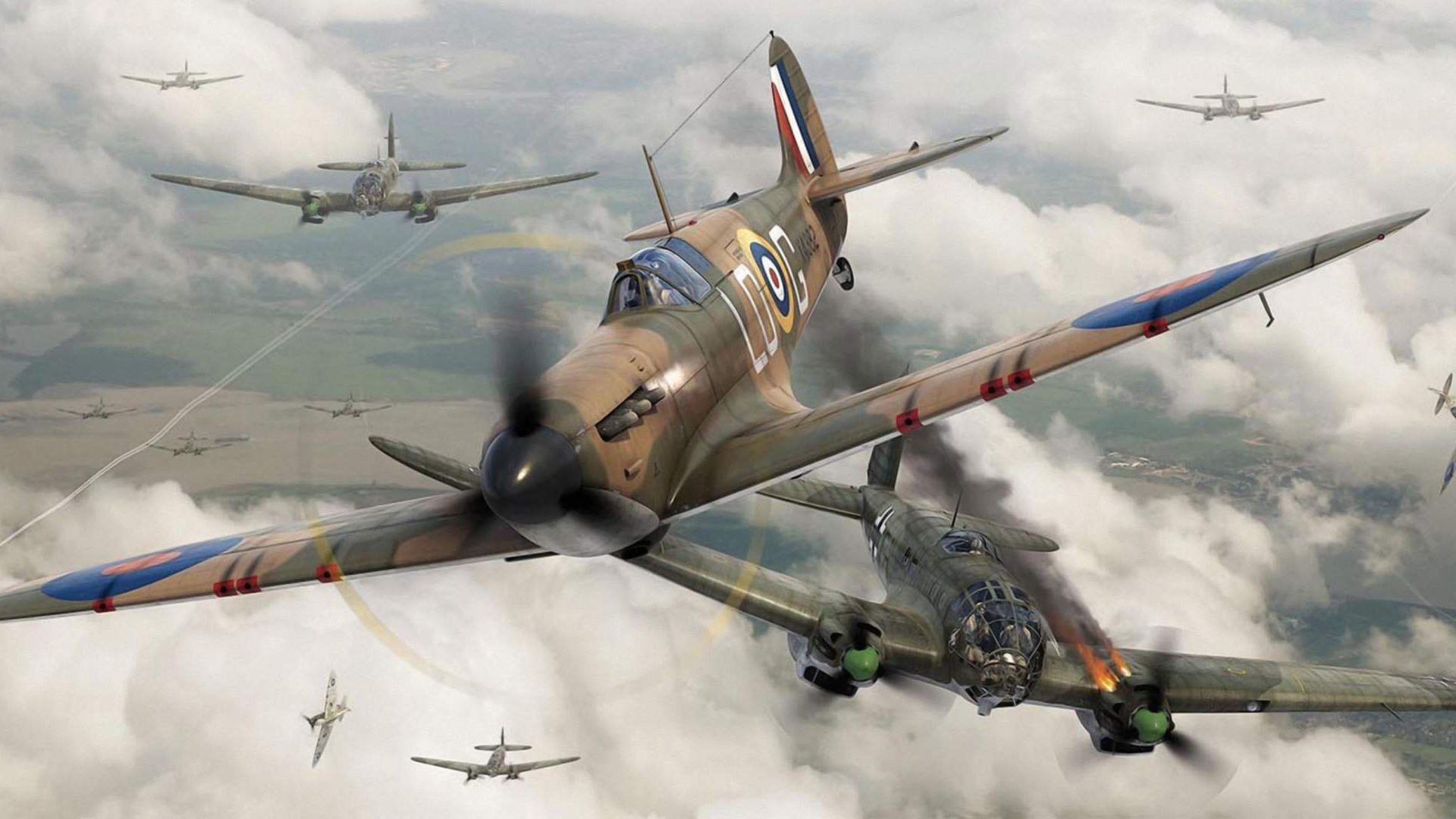Airplane World War Ii Spitfire 1920x1080