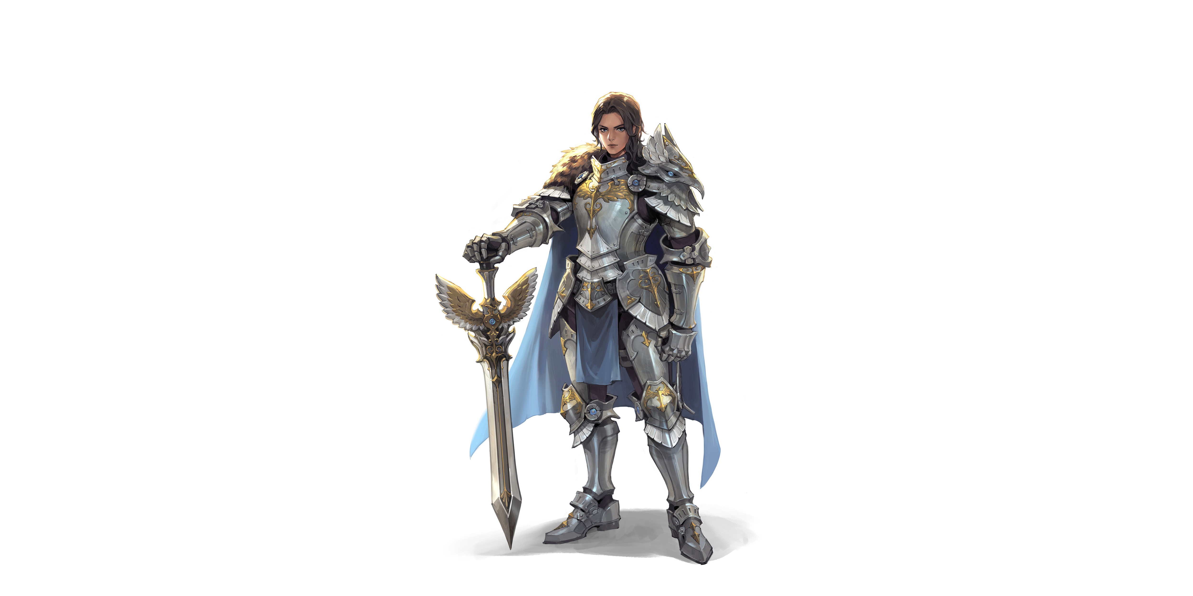 Armor Girl Knight Sword Woman Warrior 5000x2500