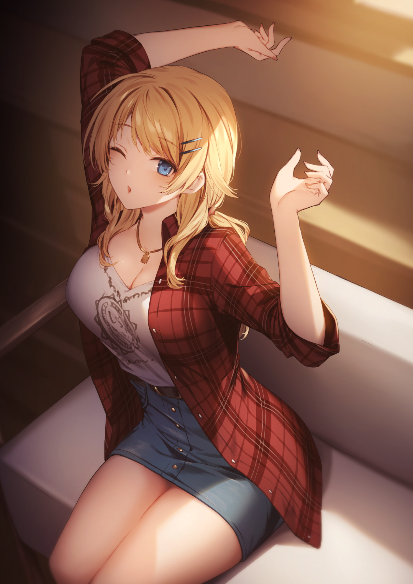 Anime Anime Girls THE IDOLM STER The Idolmaster Shiny Colors Genyaky Vertical Blonde Blue Eyes Hachi 1400x1980