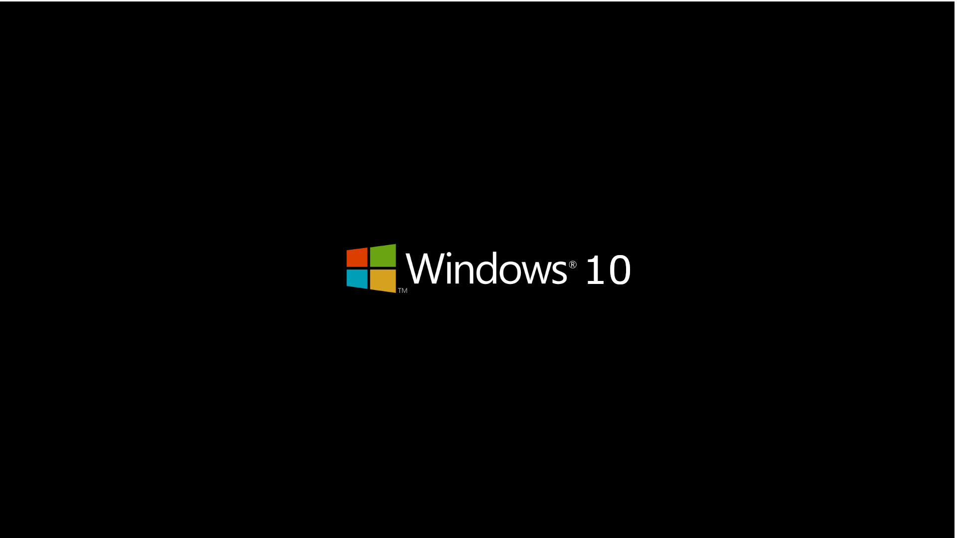 Windows 10 Microsoft Minimalism Simple Logo Operating System Black Background Brand 1920x1080