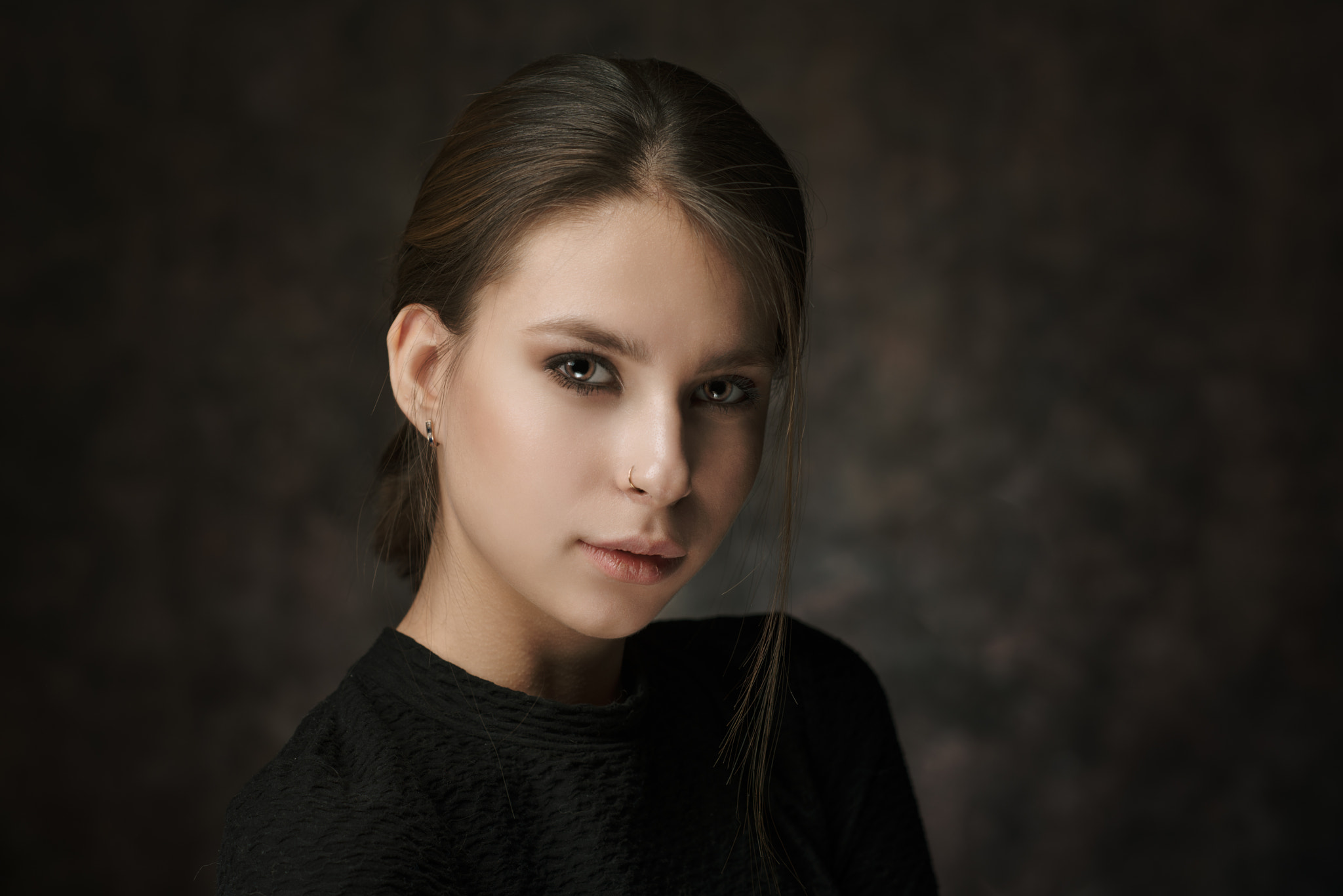 Maxim Maximov Elena Aksenova Model Women Face Portrait Nose Ring Nose Rings Women Indoors Indoors Lo 2048x1367