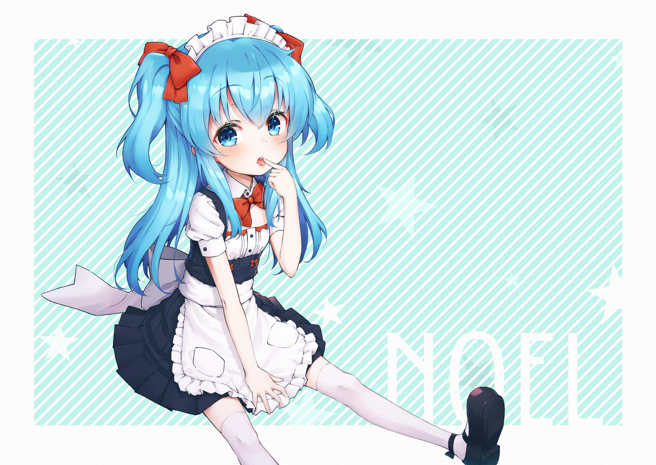 Noel Sora No Method Blue Hair Anime Girls Sora No Method Maid Outfit Blue Eyes 2125x1505