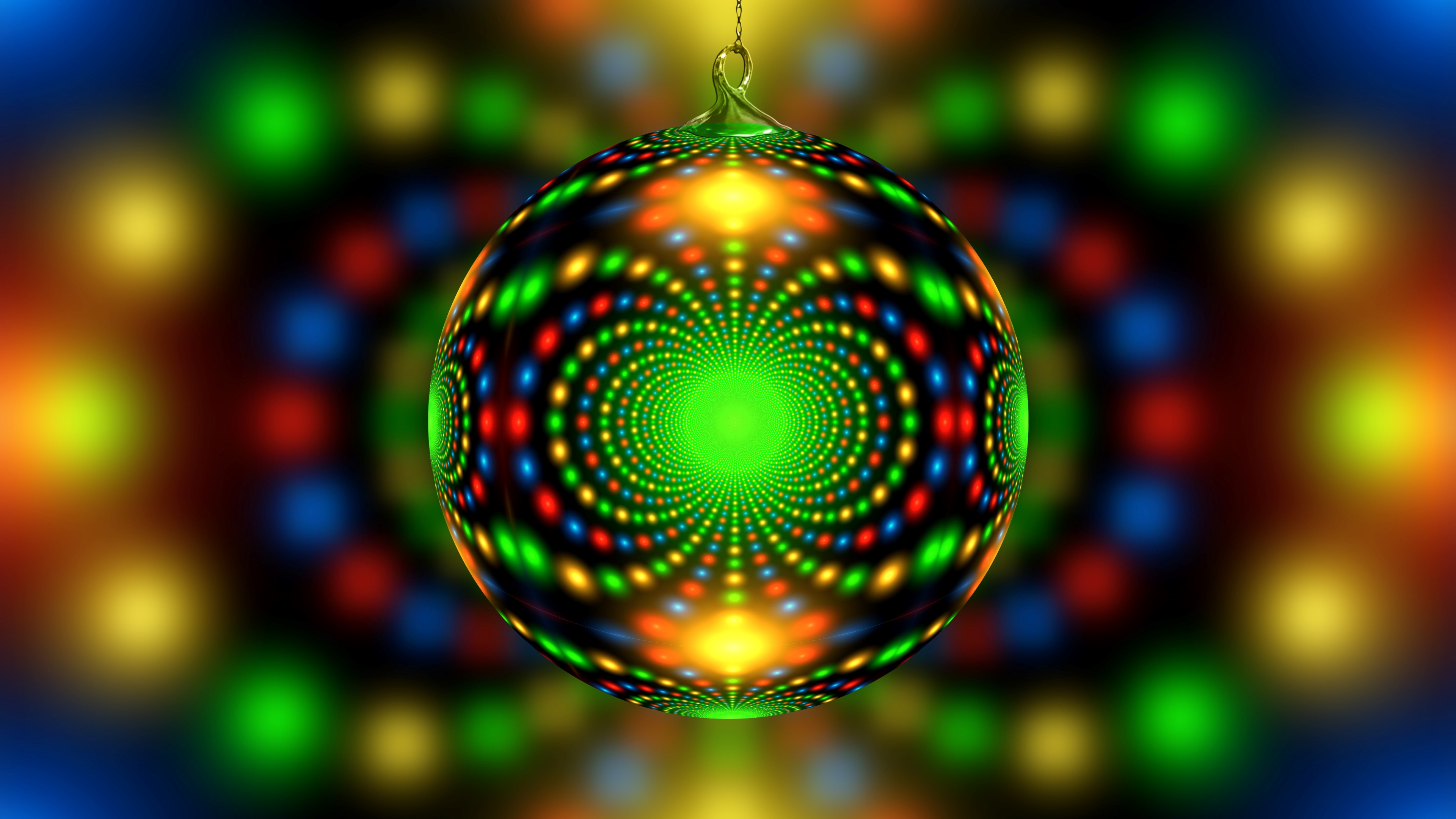 Abstract Ornament Christmas Ornaments Colorful 3840x2160