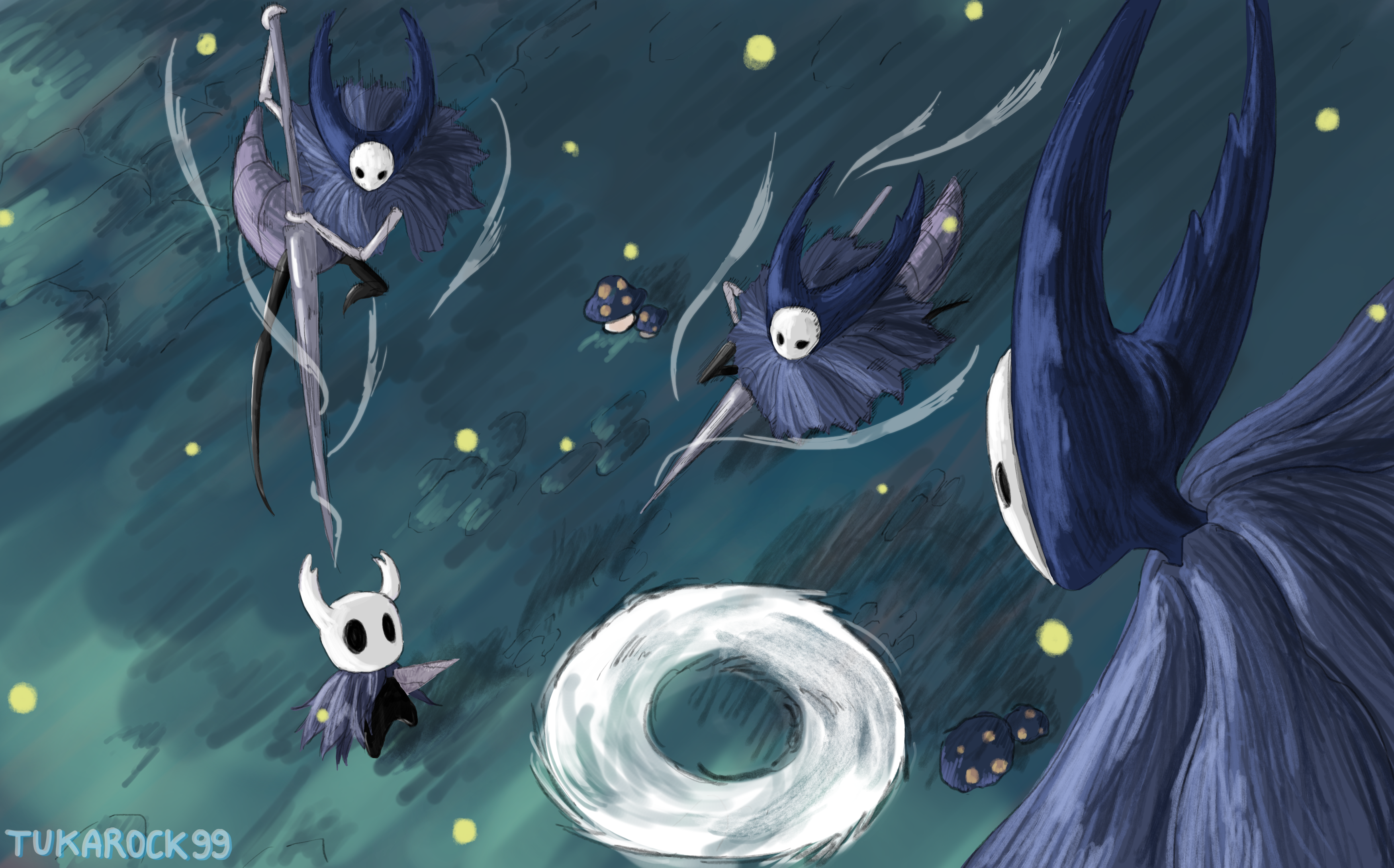 Hollow Knight Mantis Lords Video Games Video Game Art 3500x2180