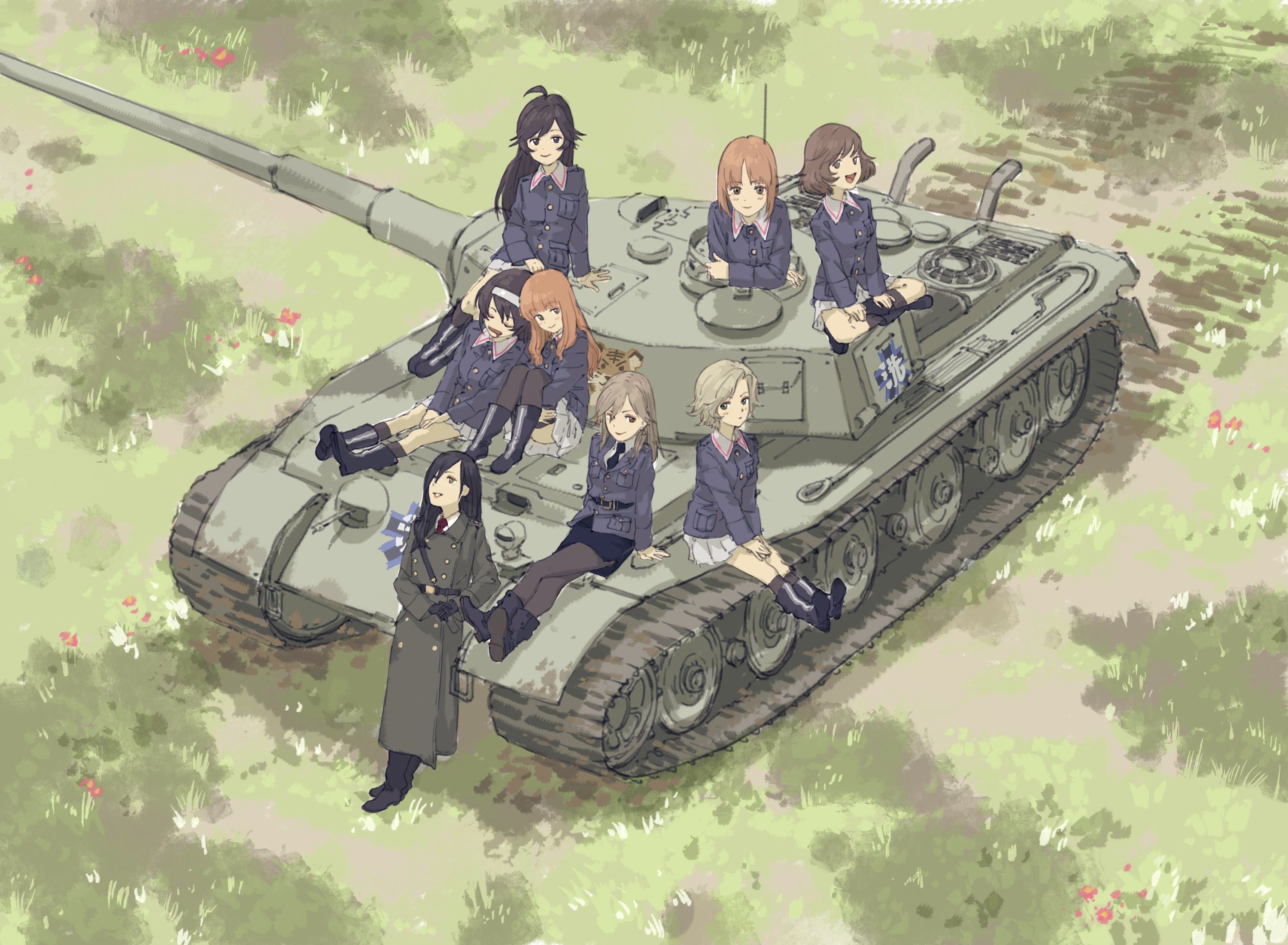 Anime Anime Girls Girls Und Panzer Tank Military Uniform Zen Yukisuke 3000x2200