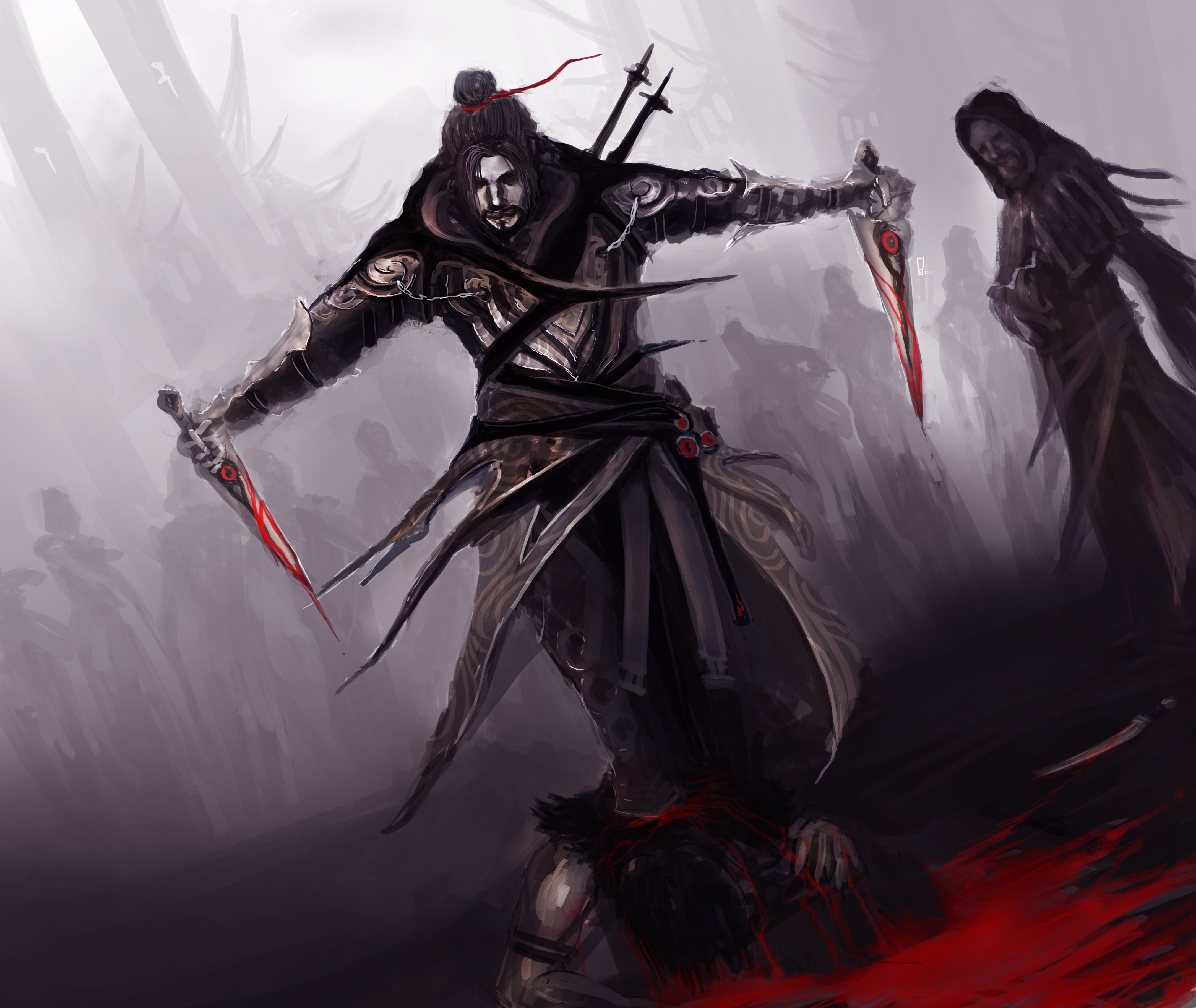 Assassin Blood Dagger Man Warrior 4325x3645