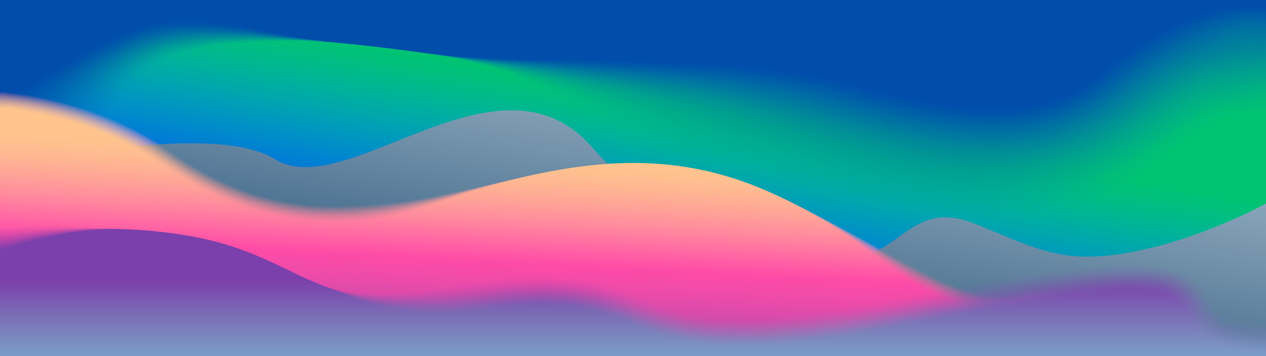 Blurred MacOS Big Sur Waves Colorful Dual Display Dual Monitors Ultrawide 5120x1440