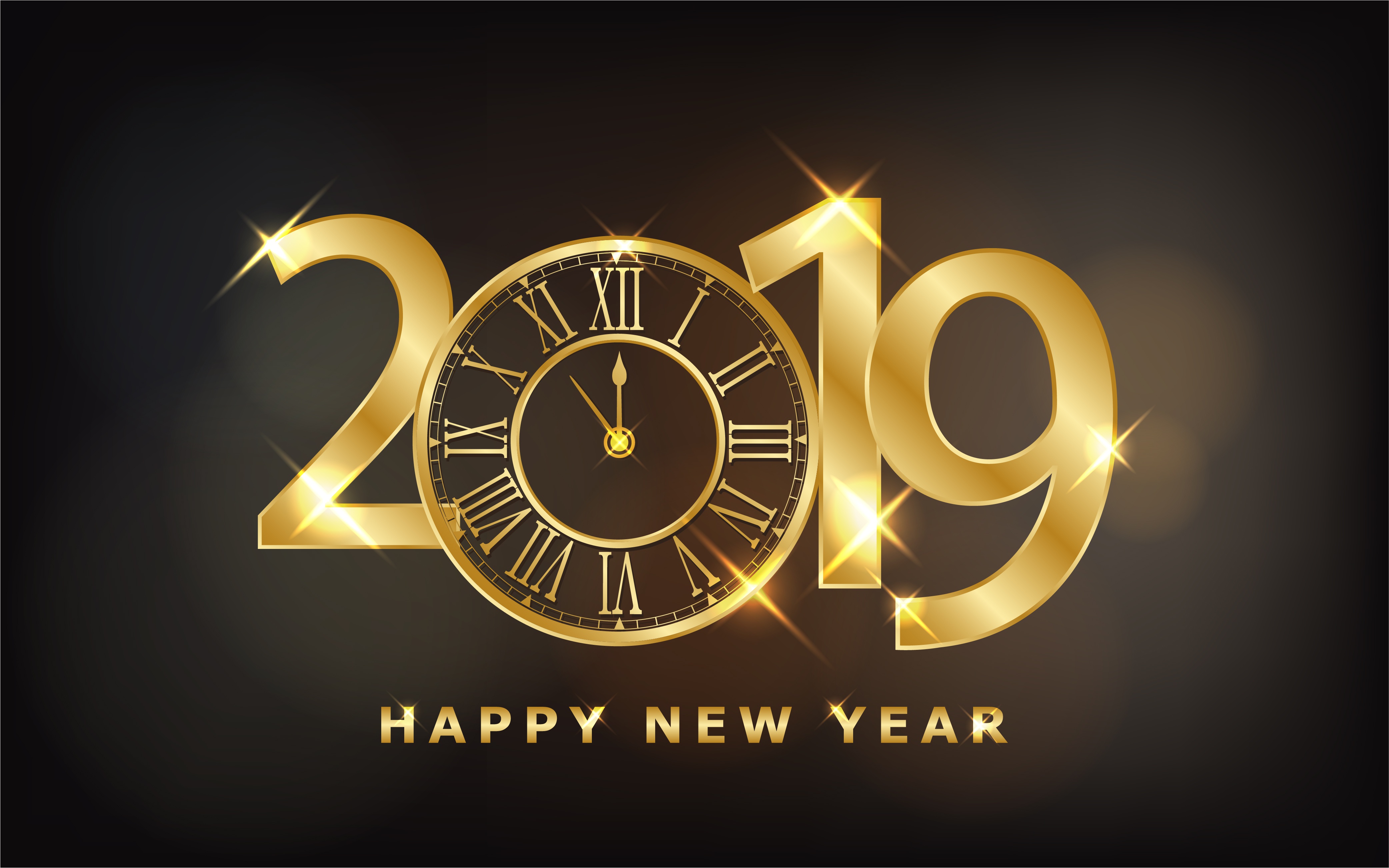 Clock Happy New Year New Year 2019 4168x2606