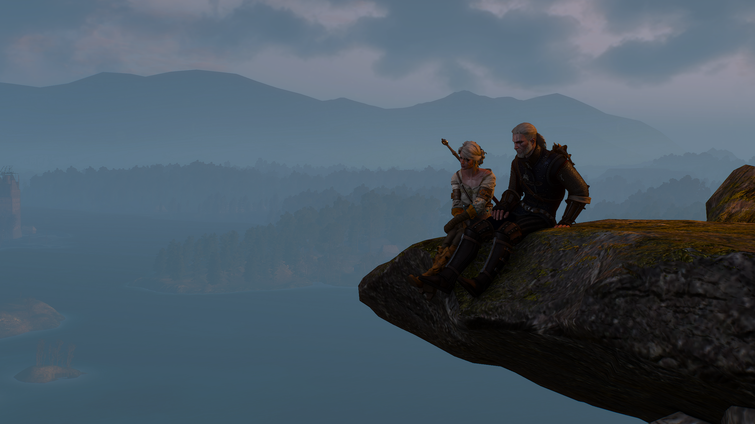 PC Gaming The Witcher The Witcher 3 Wild Hunt Landscape Cirilla Ciri Geralt Of Rivia Sea Mountains 2560x1438