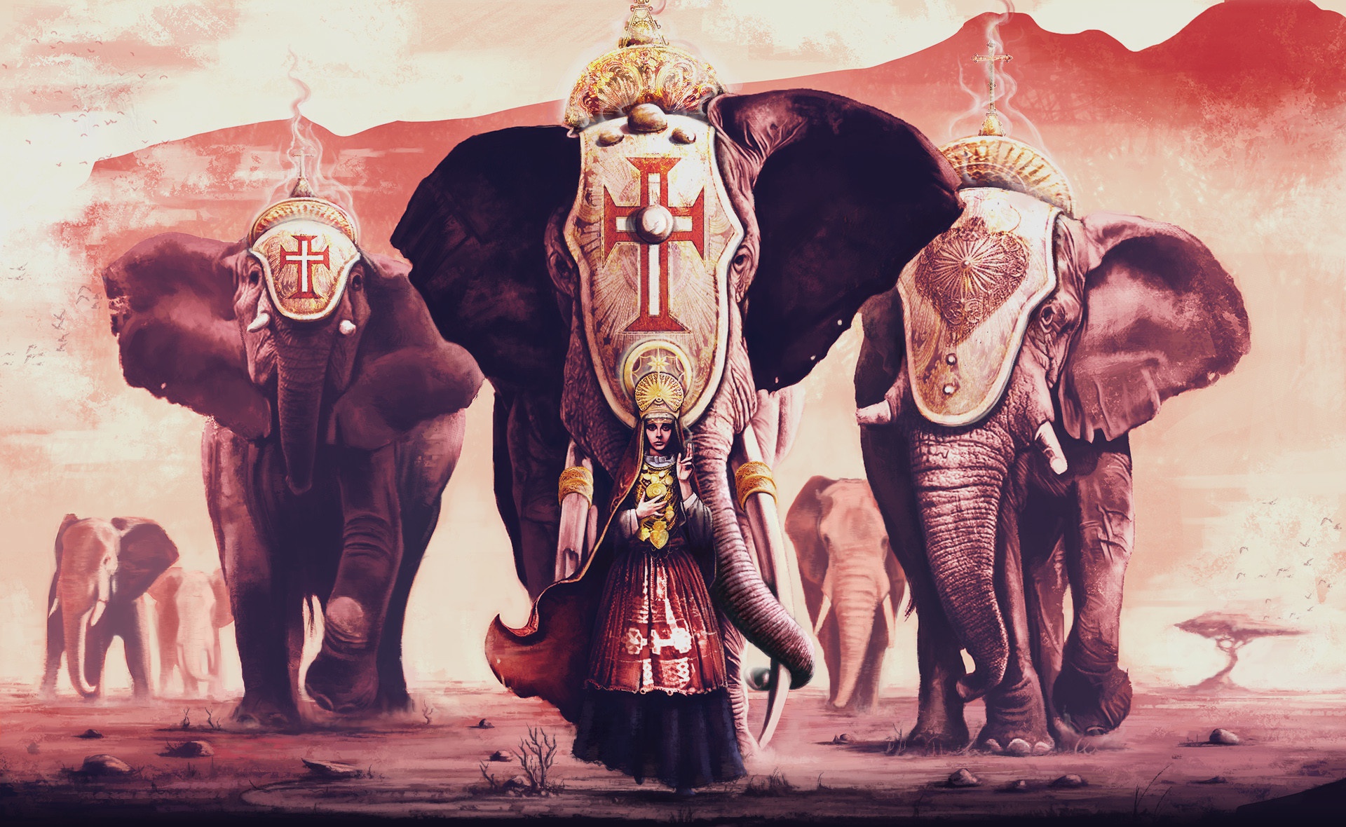 Animal Elephant Girl Woman 1920x1180