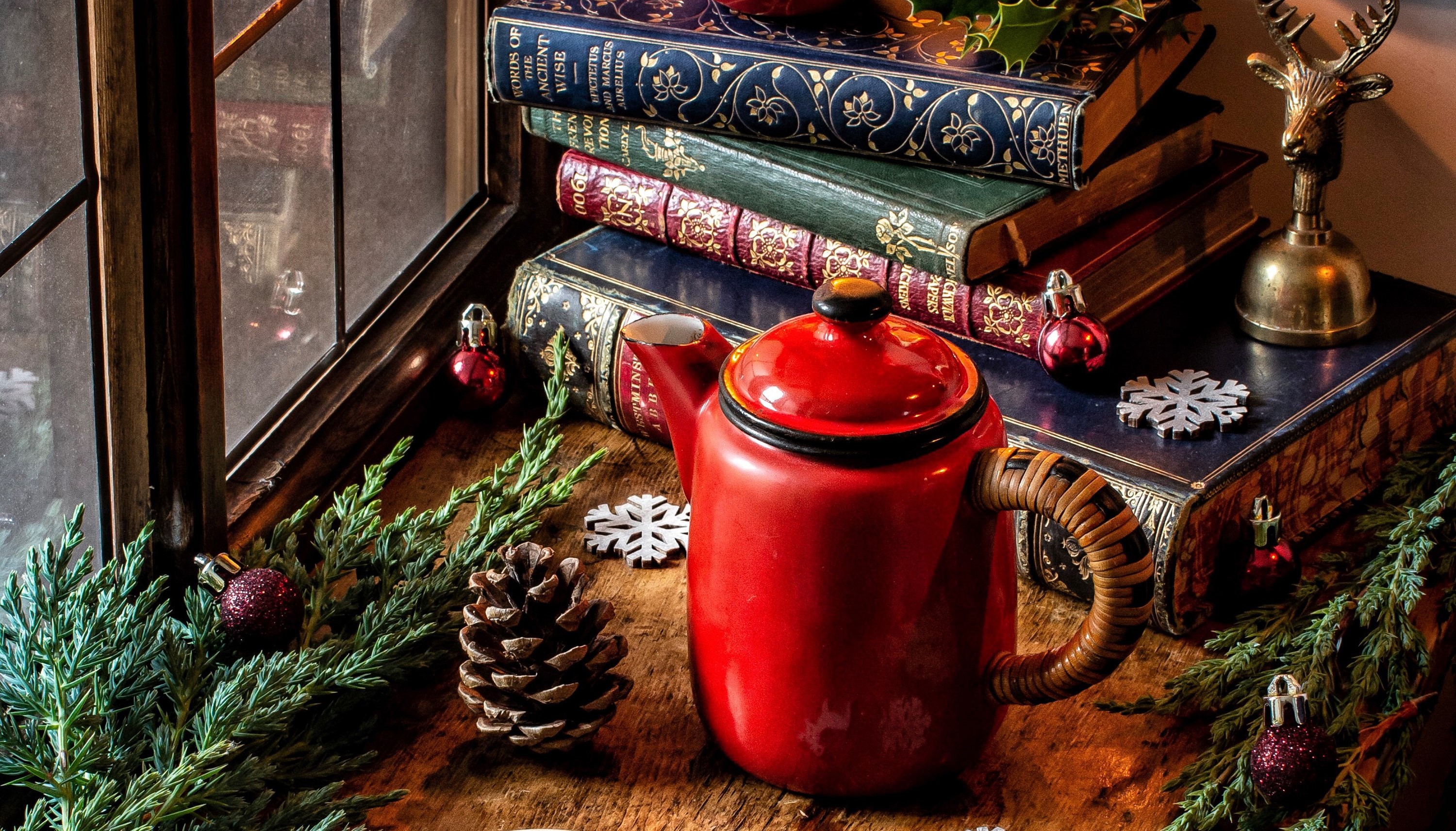 Book Branch Still Life Teapot Window 3000x1711