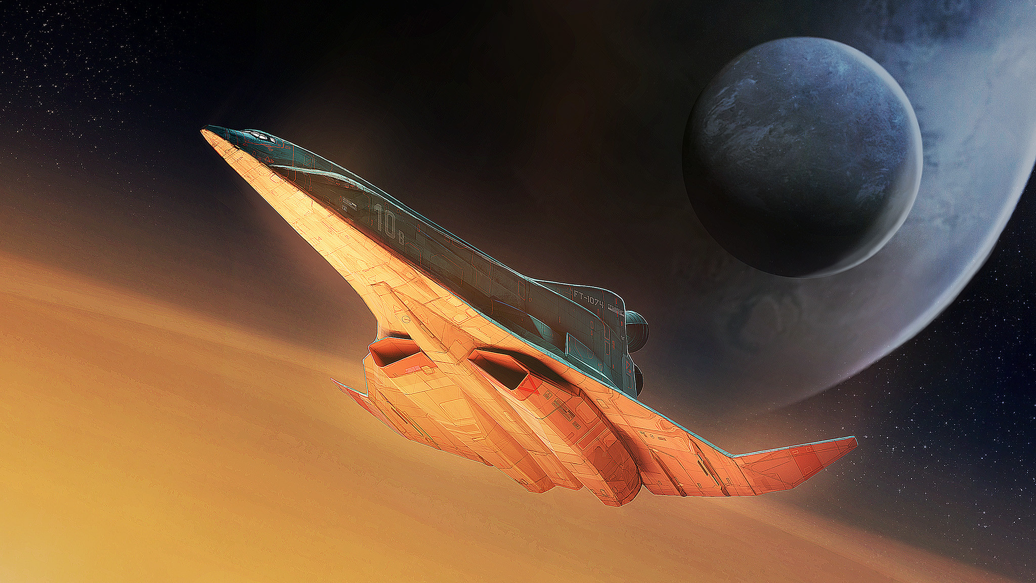 DOFRESH Science Fiction Spaceship Vehicle Artwork Planet Space Space Art ArtStation 2048x1152