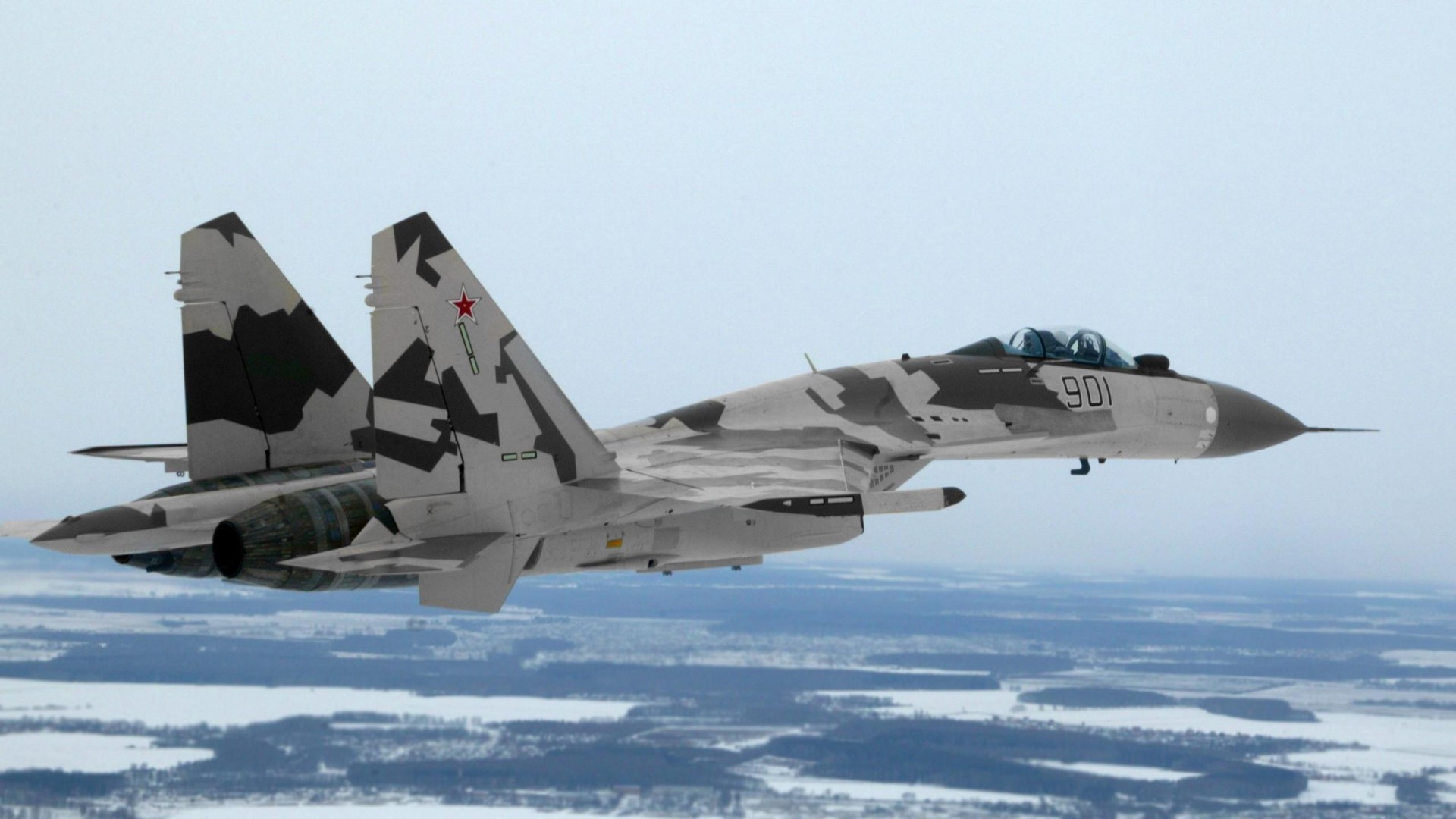 Air Force Aircraft Jet Fighter Military Sukhoi Su 35 1920x1080