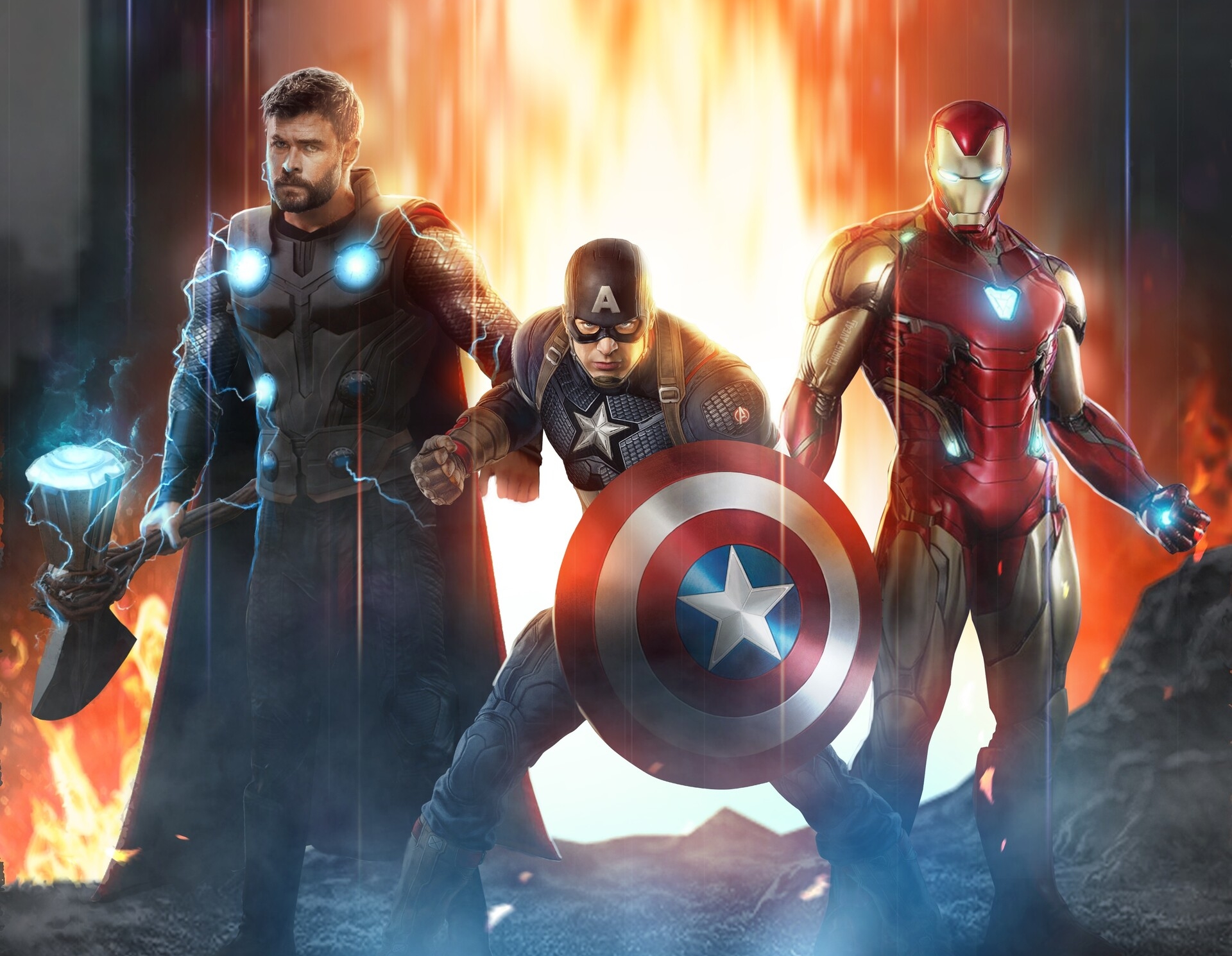 Avengers Endgame Captain America Iron Man Marvel Comics Thor 1920x1490