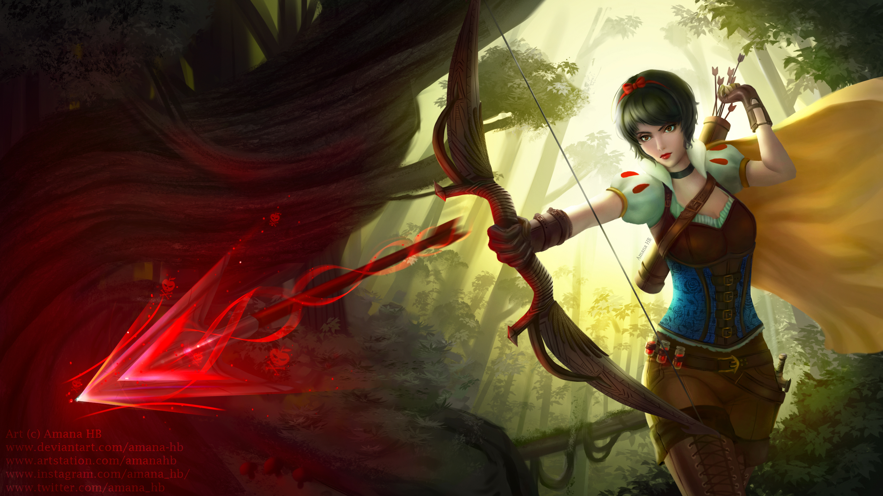 Arrow Bow Disney Forest Snow White 2845x1600