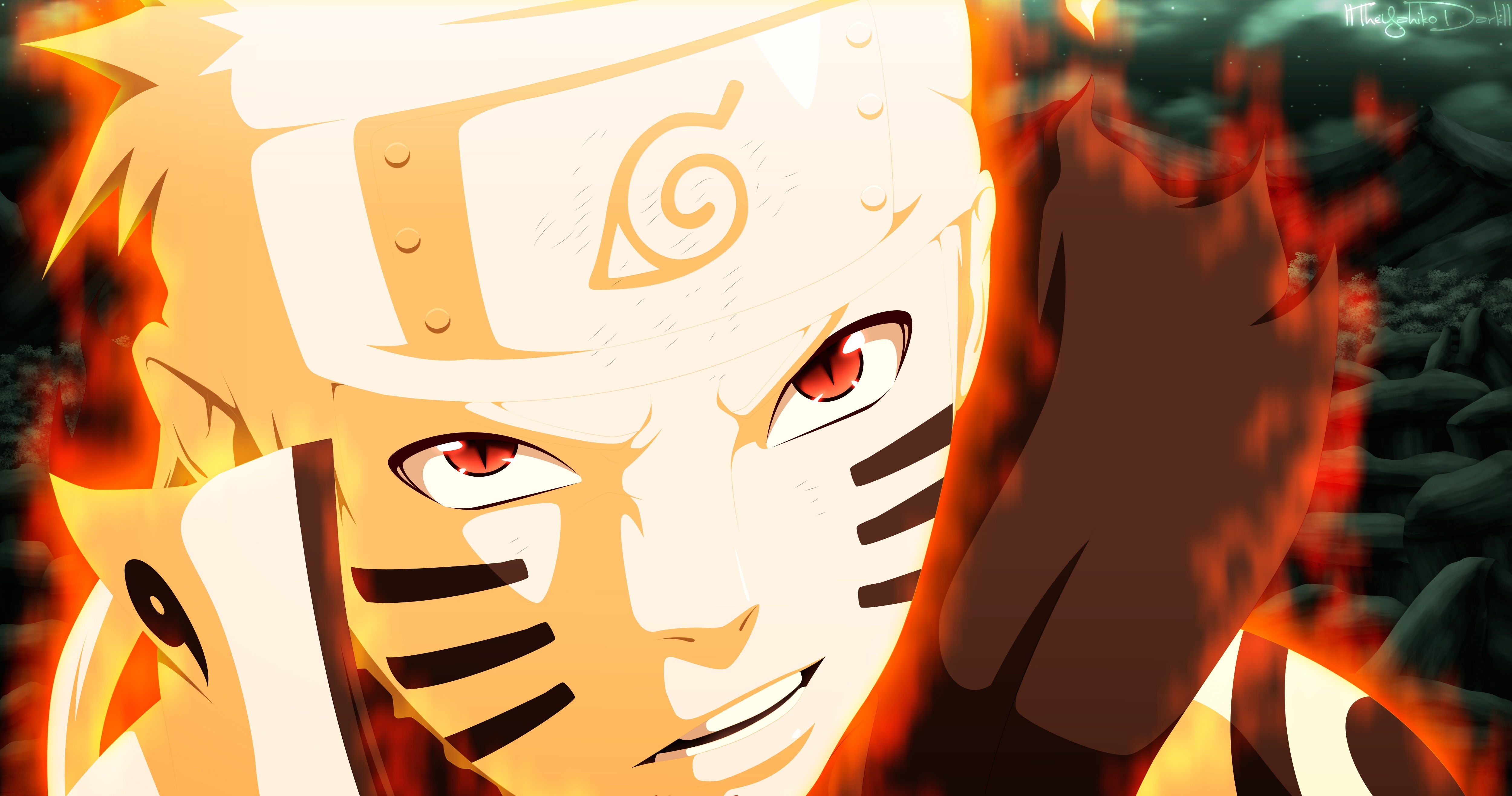 Naruto Naruto Uzumaki Red Eyes Sage Of Six Paths 5000x2632