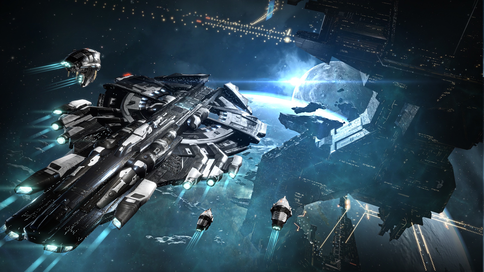 Eve Online Planet Space Spaceship 1920x1080