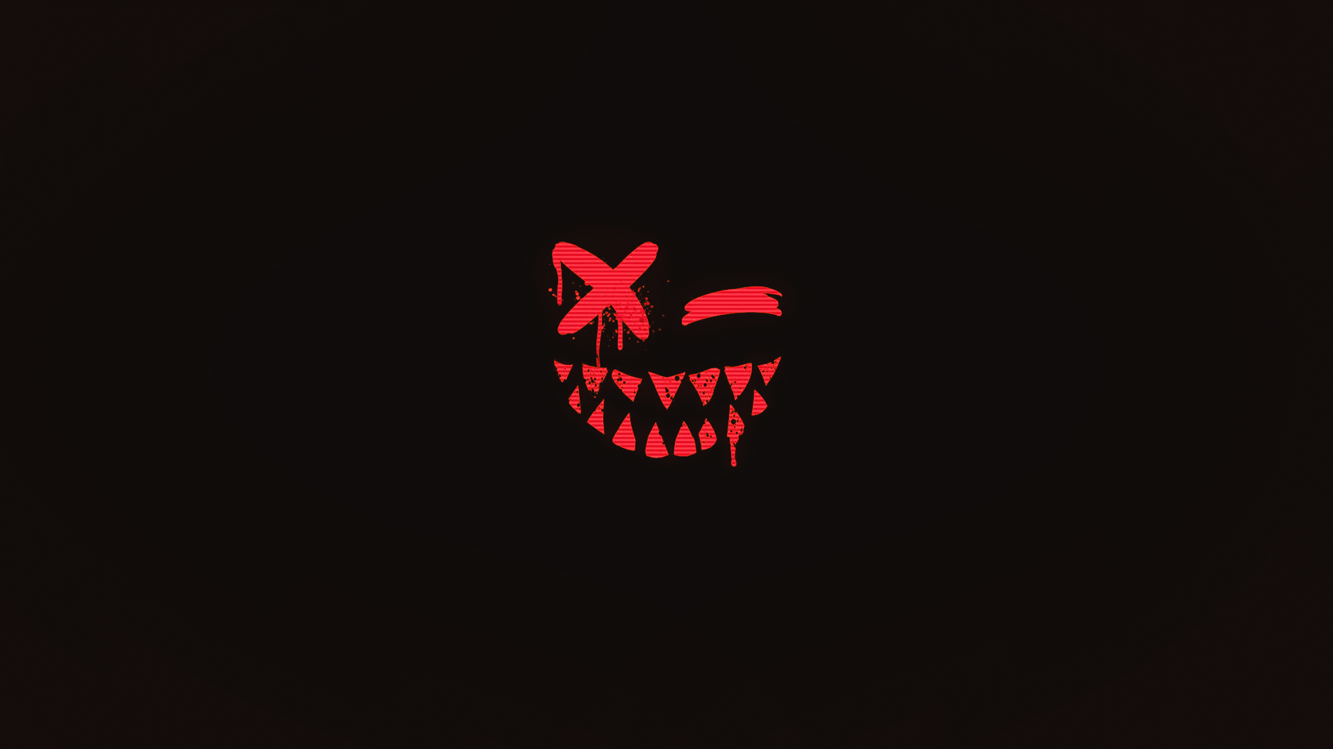 Scary Face Demon Minimalism Smile Dark Tooth Closed Eyes Wallpaper