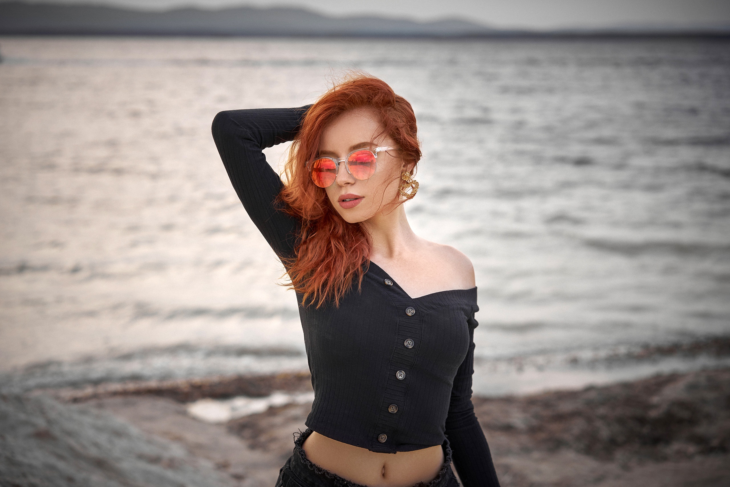Depth Of Field Girl Model Mood Redhead Sunglasses Woman 2560x1707