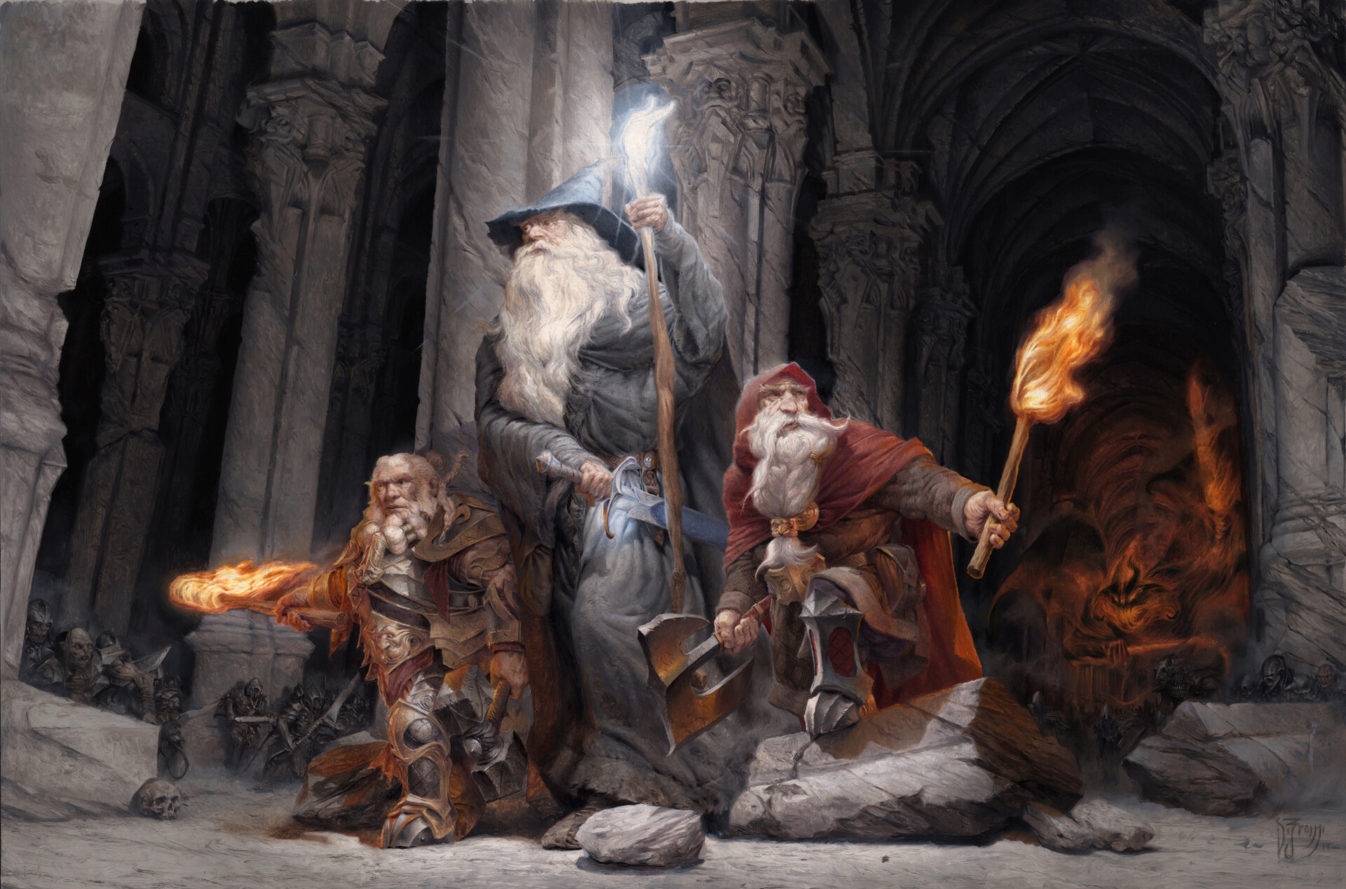 Dwarf Gandalf Lord Of The Rings Staff Torch Warrior Wizard 1920x1268