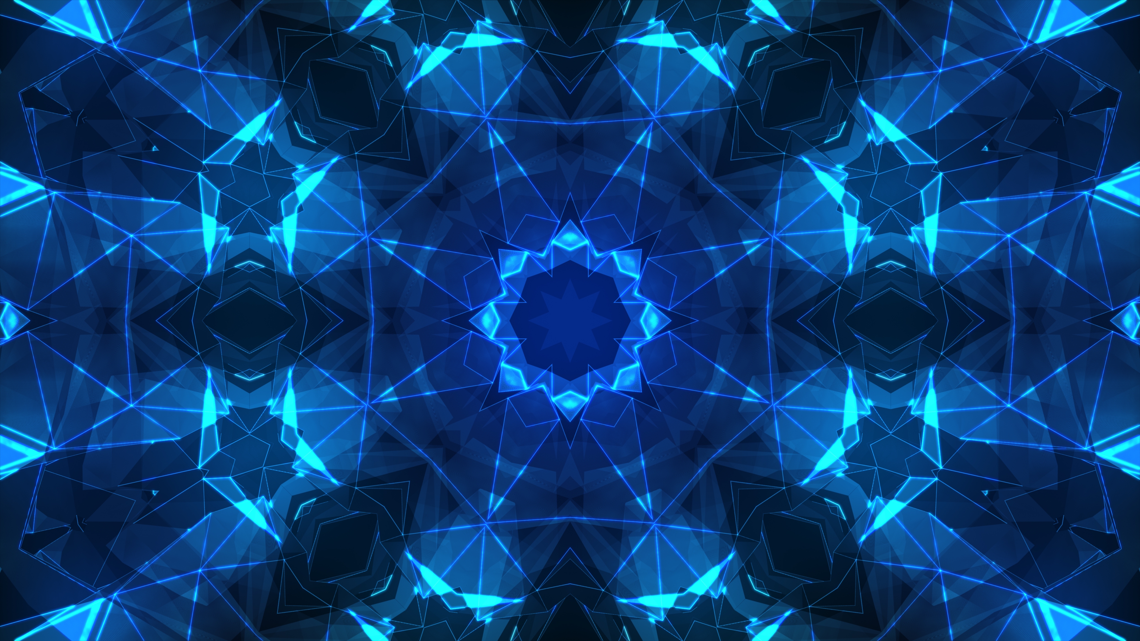 Abstract 4K Kaleidoscope Blue Background 3840x2160