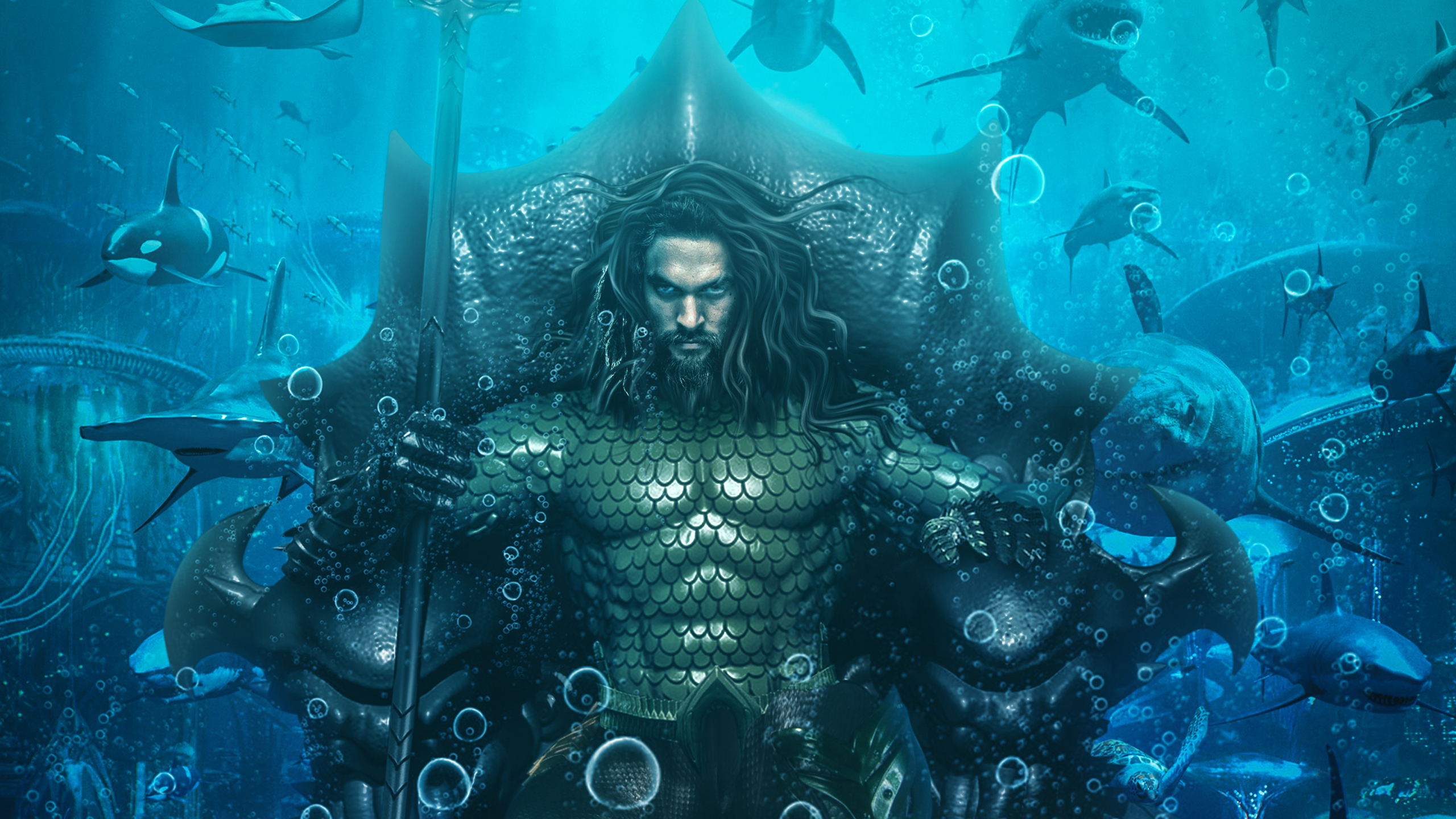 Aquaman Jason Momoa 2560x1440