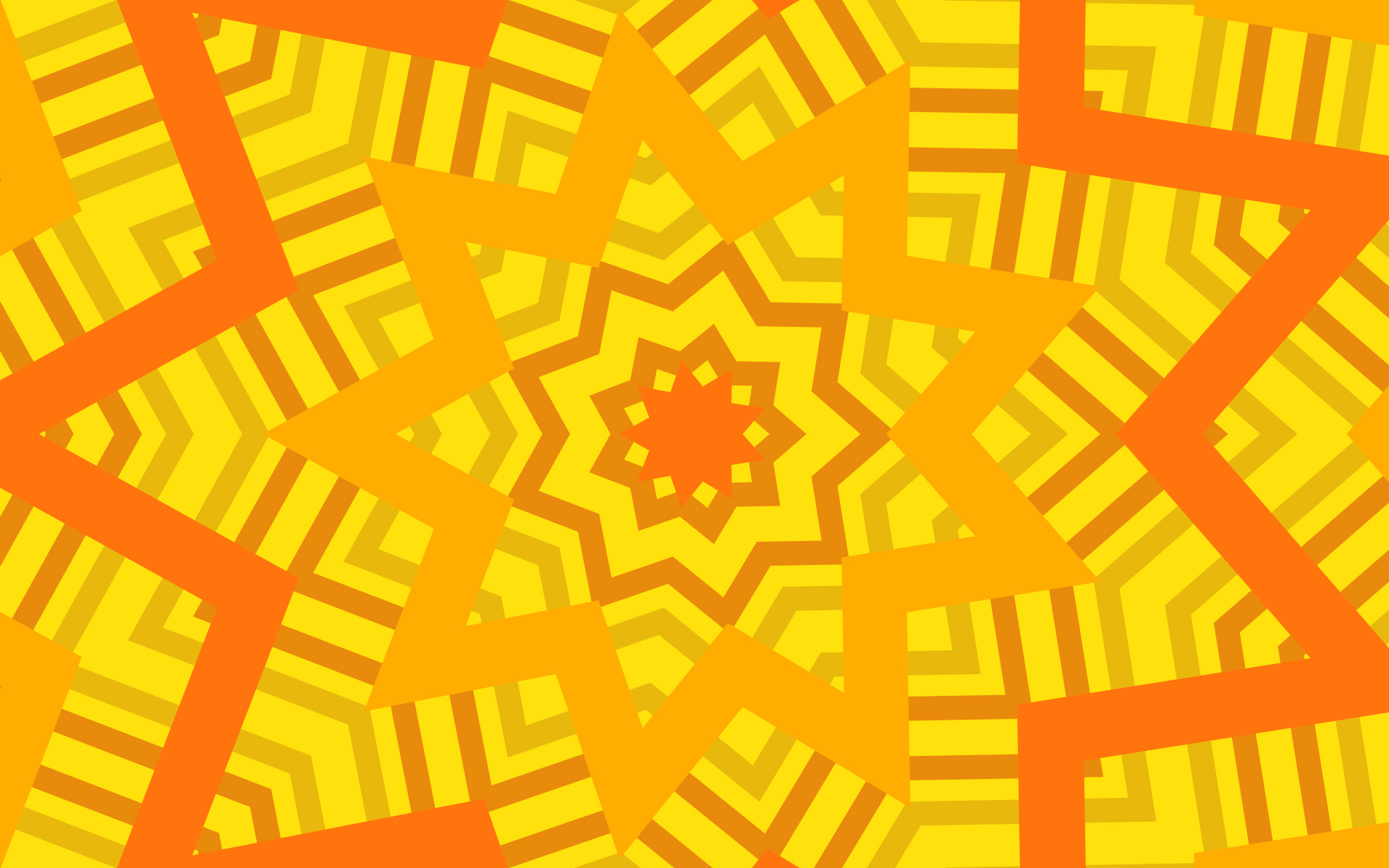 Artistic Colors Digital Art Kaleidoscope Pattern Shapes Star Orange Color 1920x1200