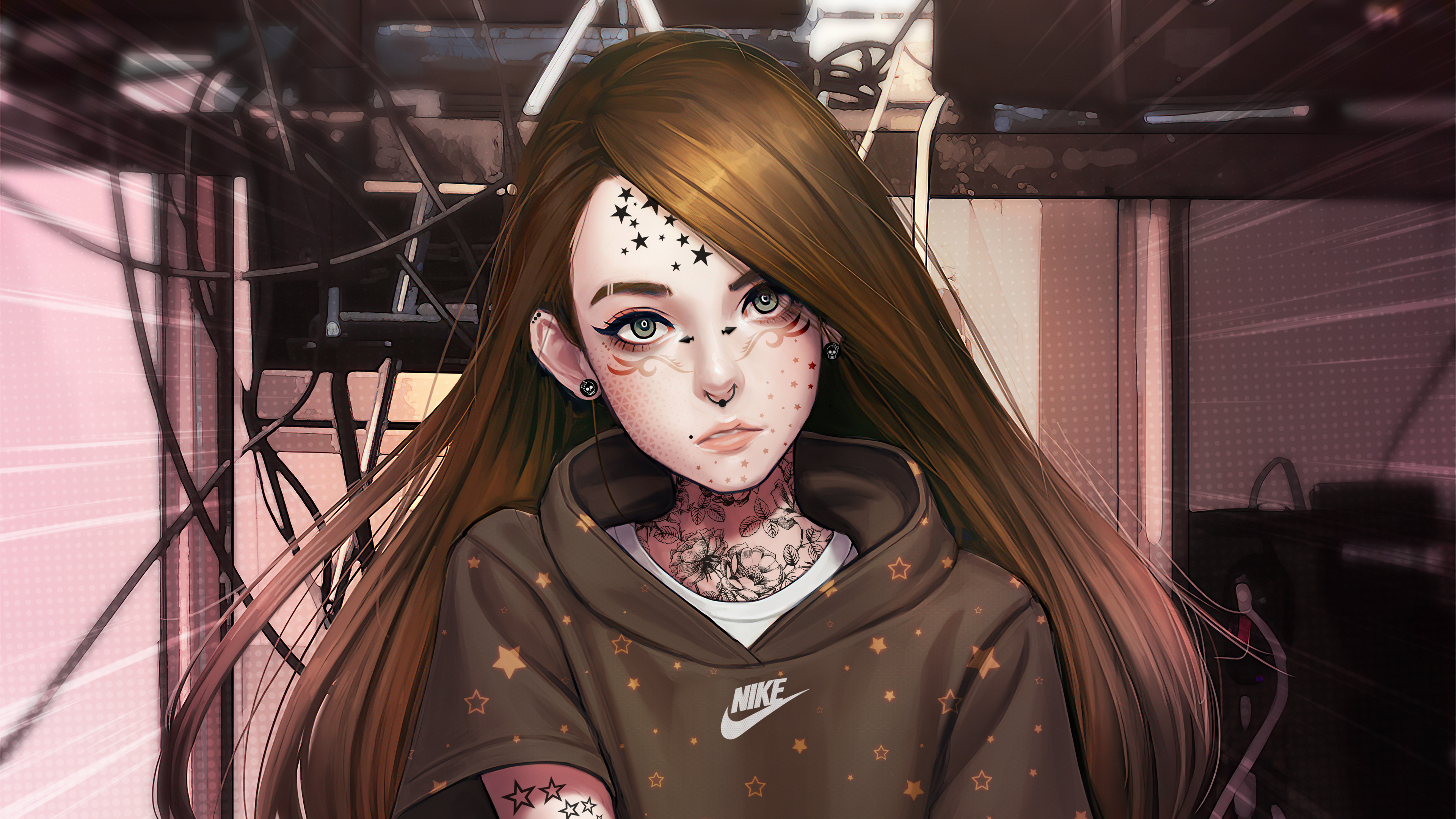 Gamer Girl Nike Tattoo 3840x2160