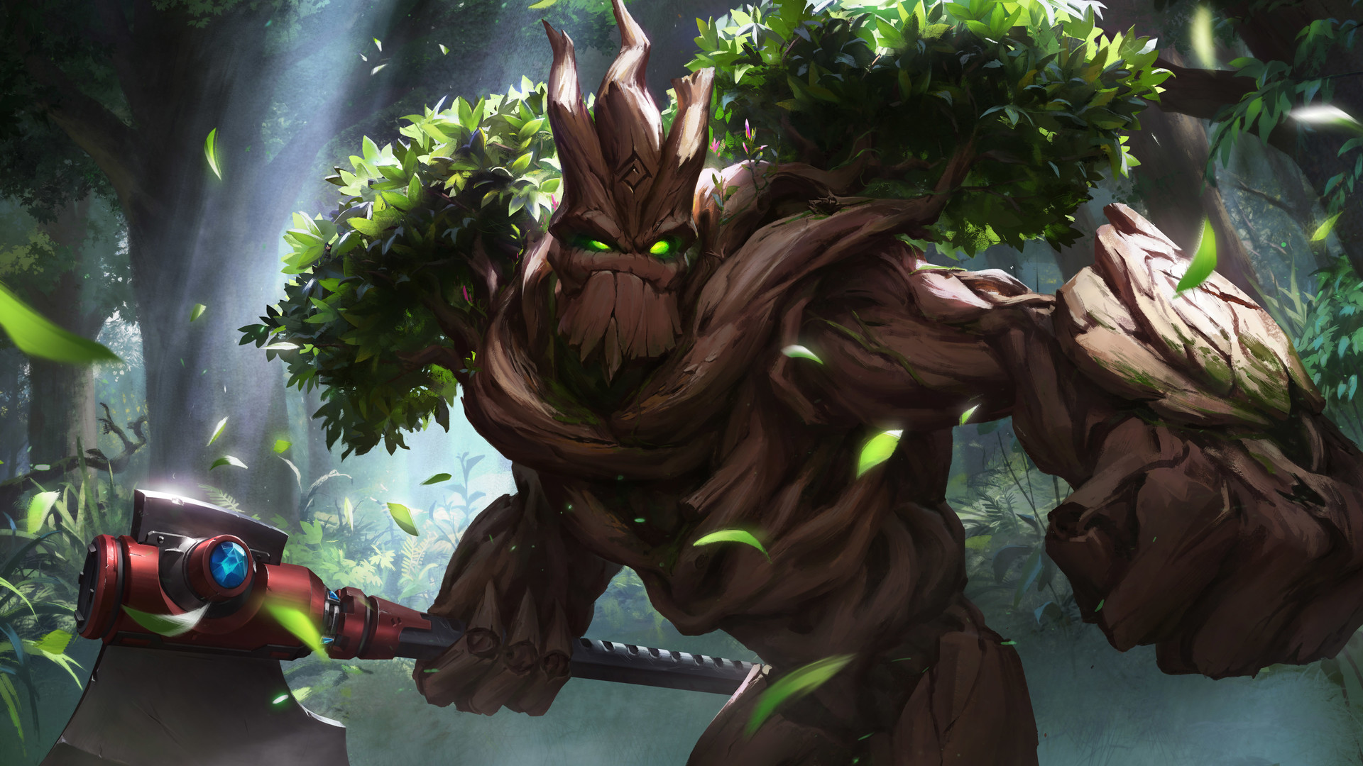 Axe Creature Grover Paladins Paladins Video Game Tree Warrior 1920x1080
