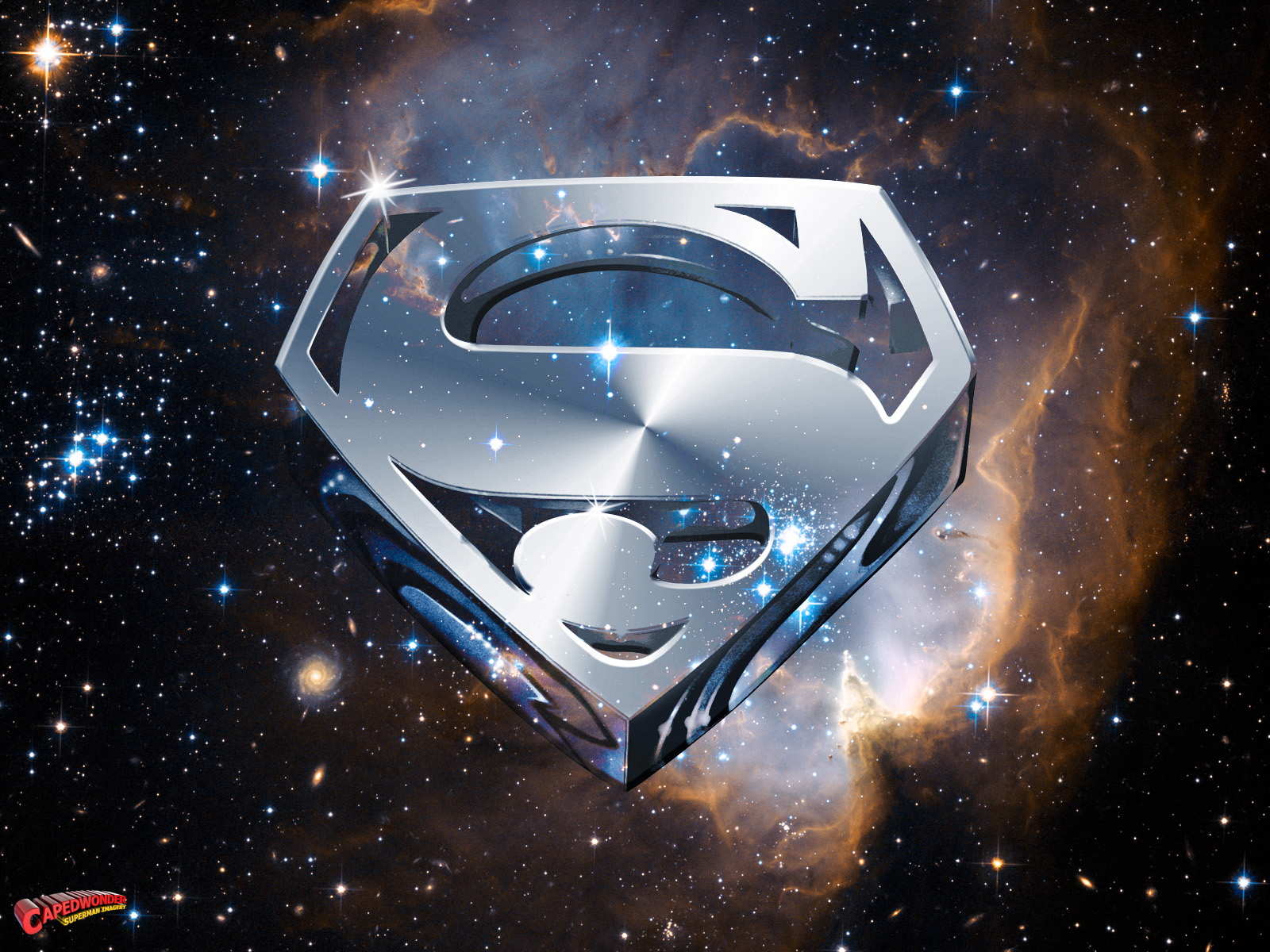 Superman Shield Space Stars DC Comics 1600x1200