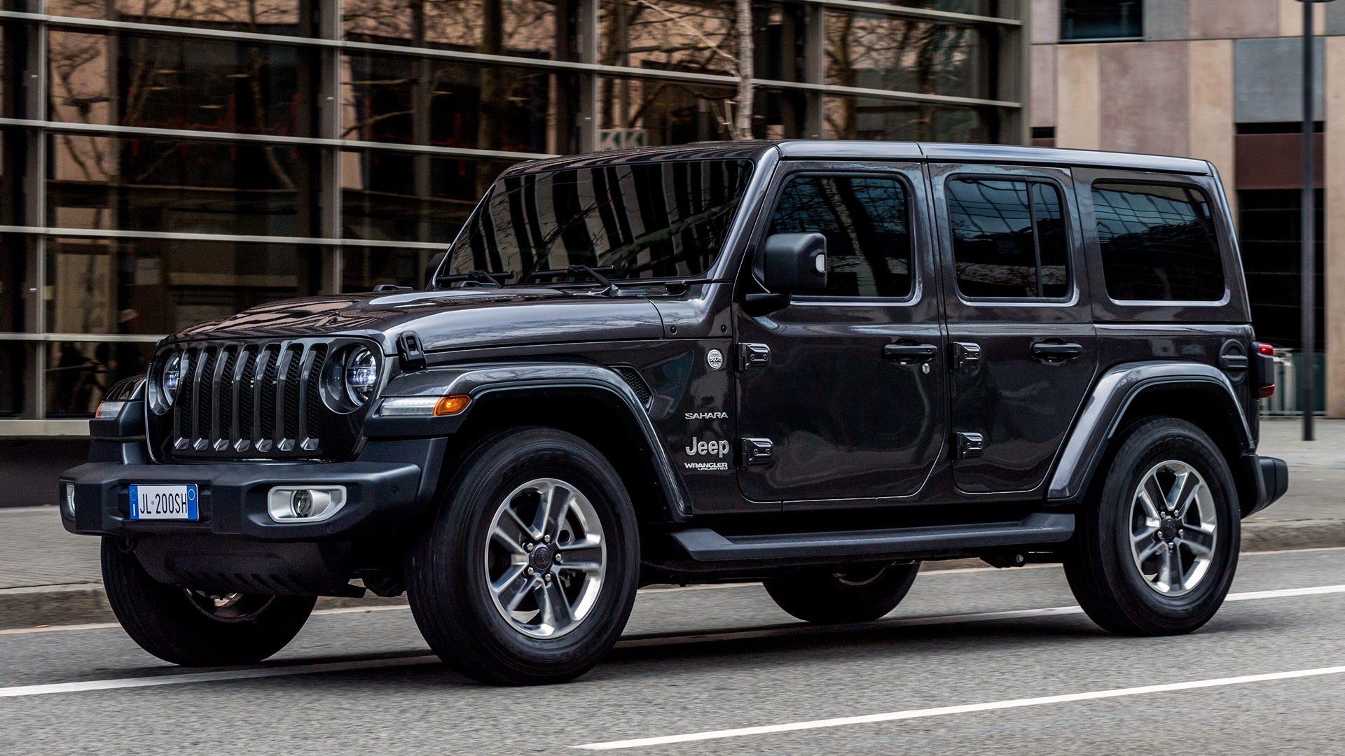 Black Car Car Jeep Wrangler Unlimited Sahara Off Road 1920x1080