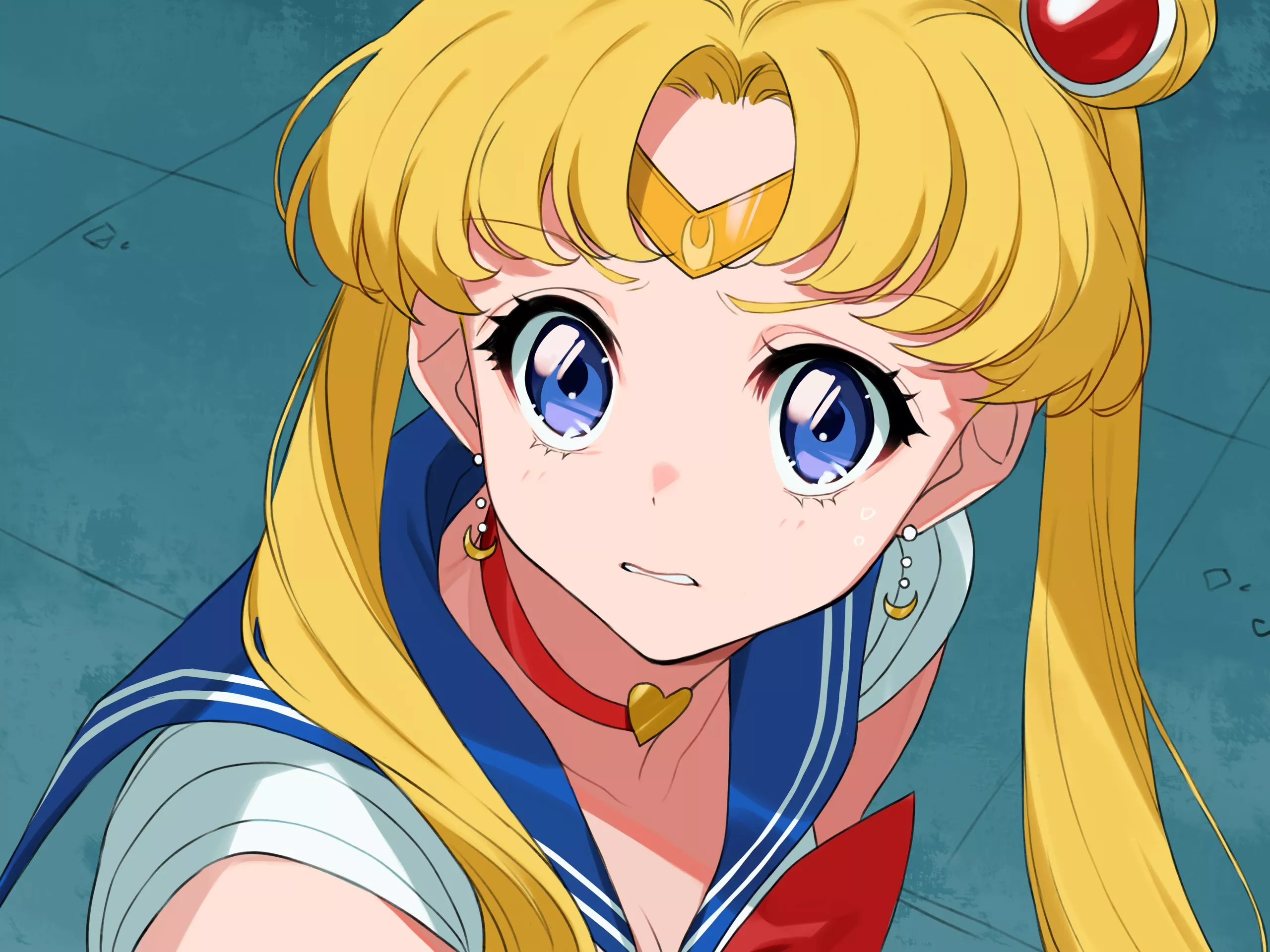 Sailor Moon Big Eye Contact Lenses Golden Hair Anime Girls 2560x1920