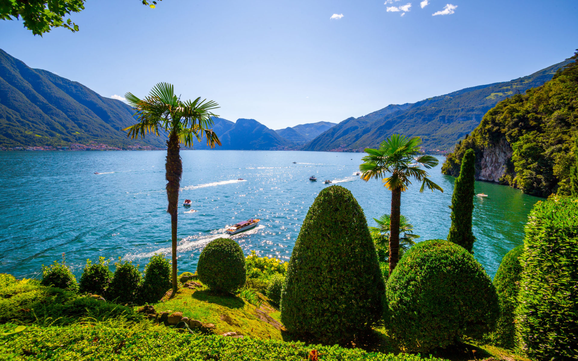 Italy Lake Lake Como Tree 1920x1200