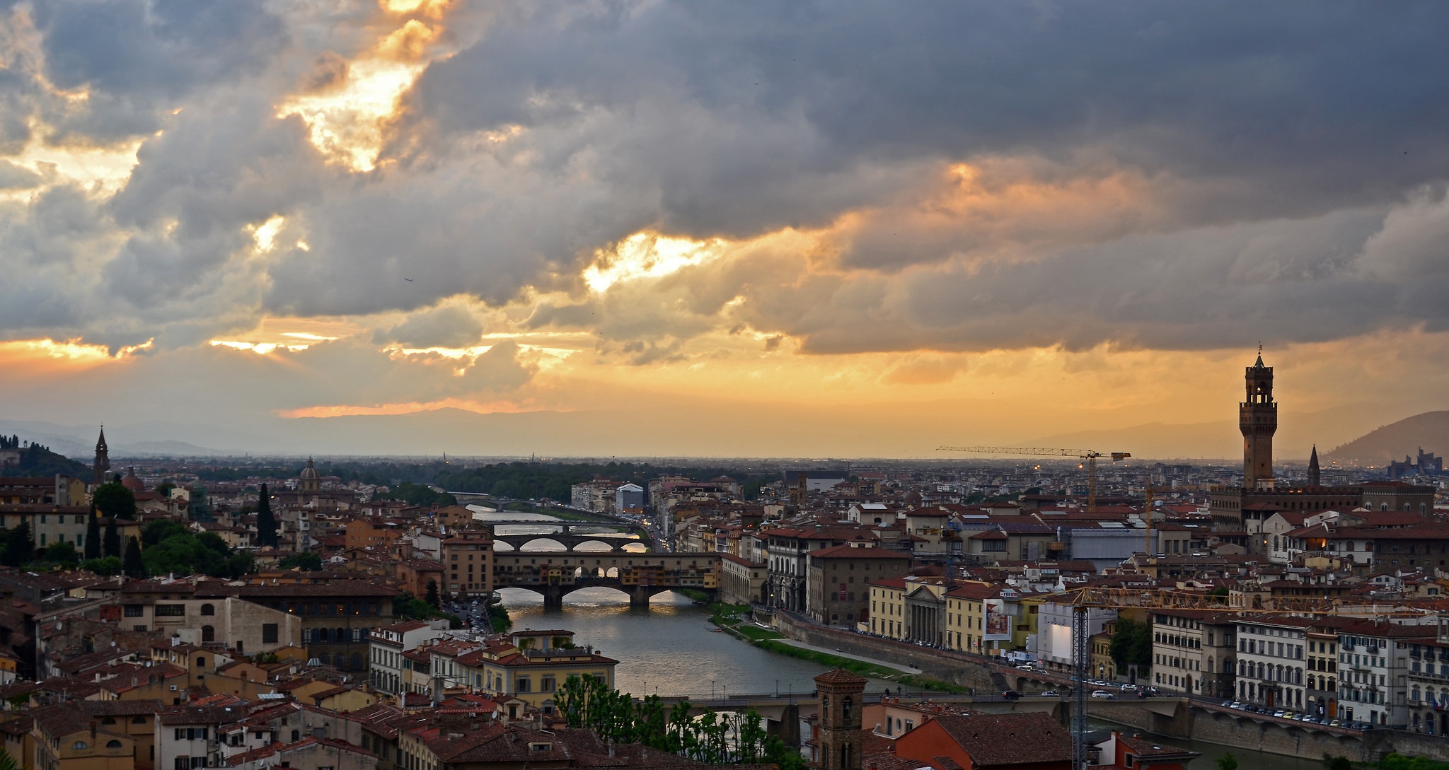 Building City Cityscape Cloud Florence Italy River Tuscany 2048x1089