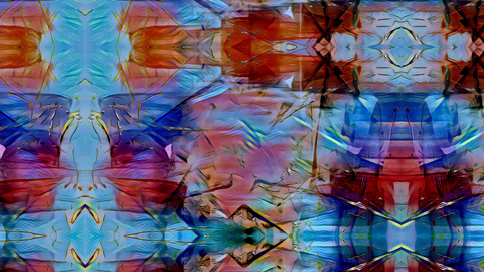 Abstract Artistic Blue Colors Digital Art 1920x1080