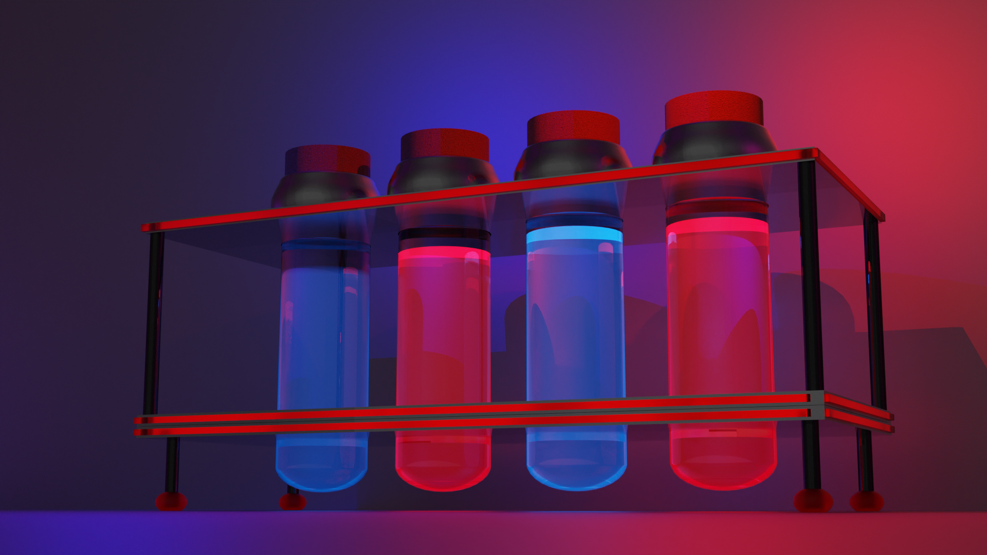 Potions Neon Blender 3D Abstract 3D Graphics 1920x1080