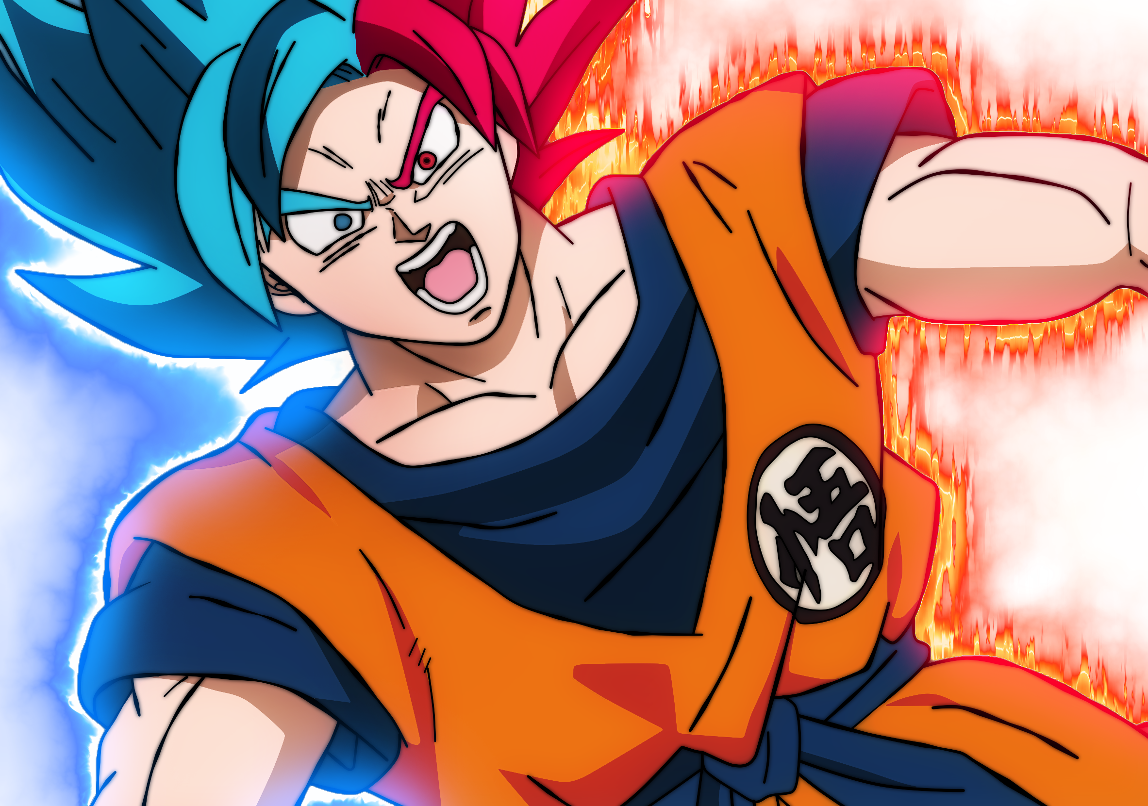 Dragon Ball Super Goku Super Saiyan Blue Super Saiyan God 2365x1661