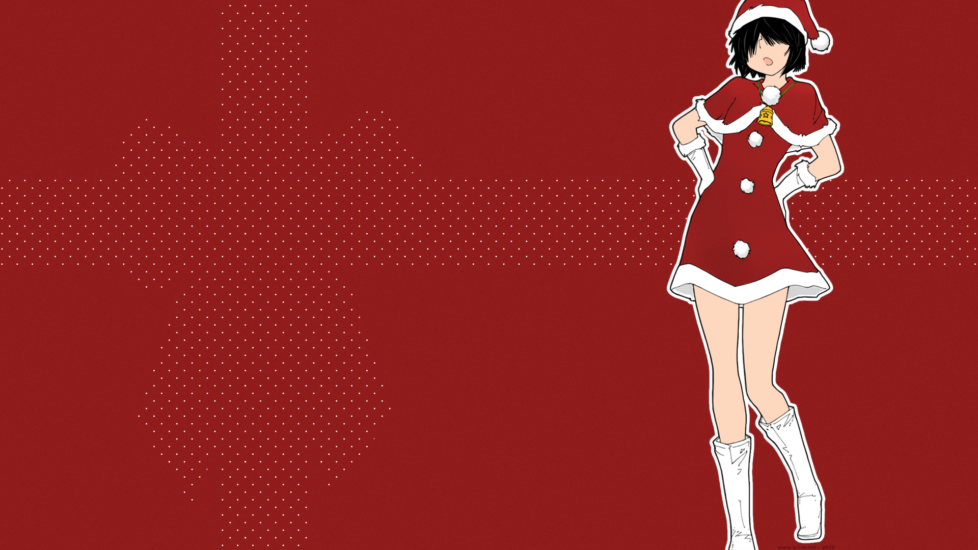 Nazo No Kanojo X Mysterious Girlfriend X Ueshiba Riichi Urabe Mikoto Christmas Christmas Girl Red Dr 1920x1080