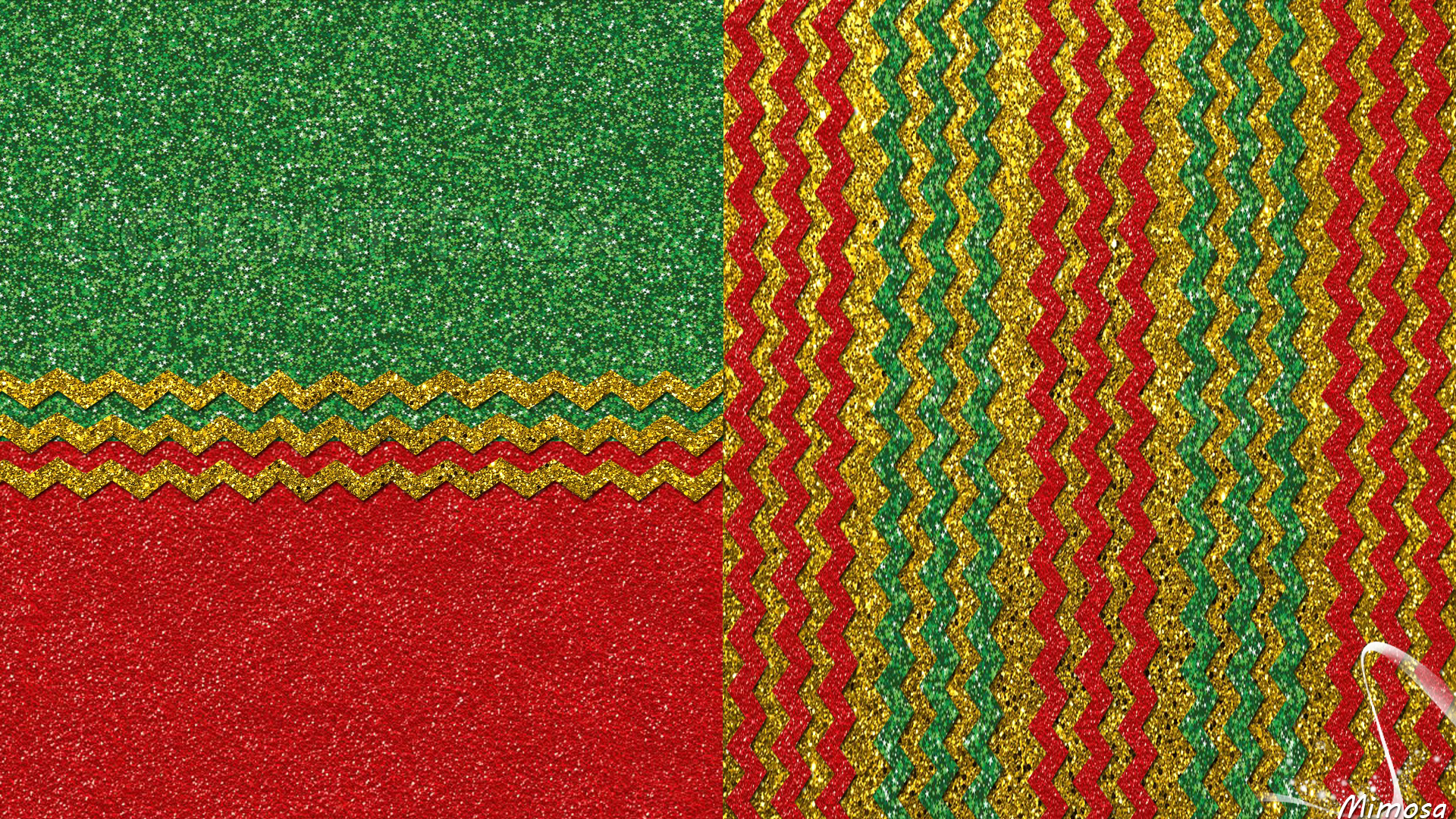 Artistic Christmas Gold Green Holiday Red 1920x1080