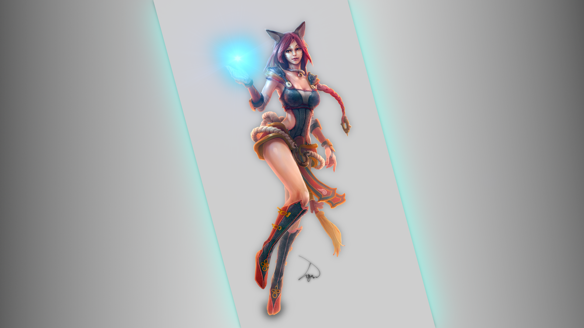 Red Ahri League Of Legends League Of Legends Ahri Foxfire 1920x1080