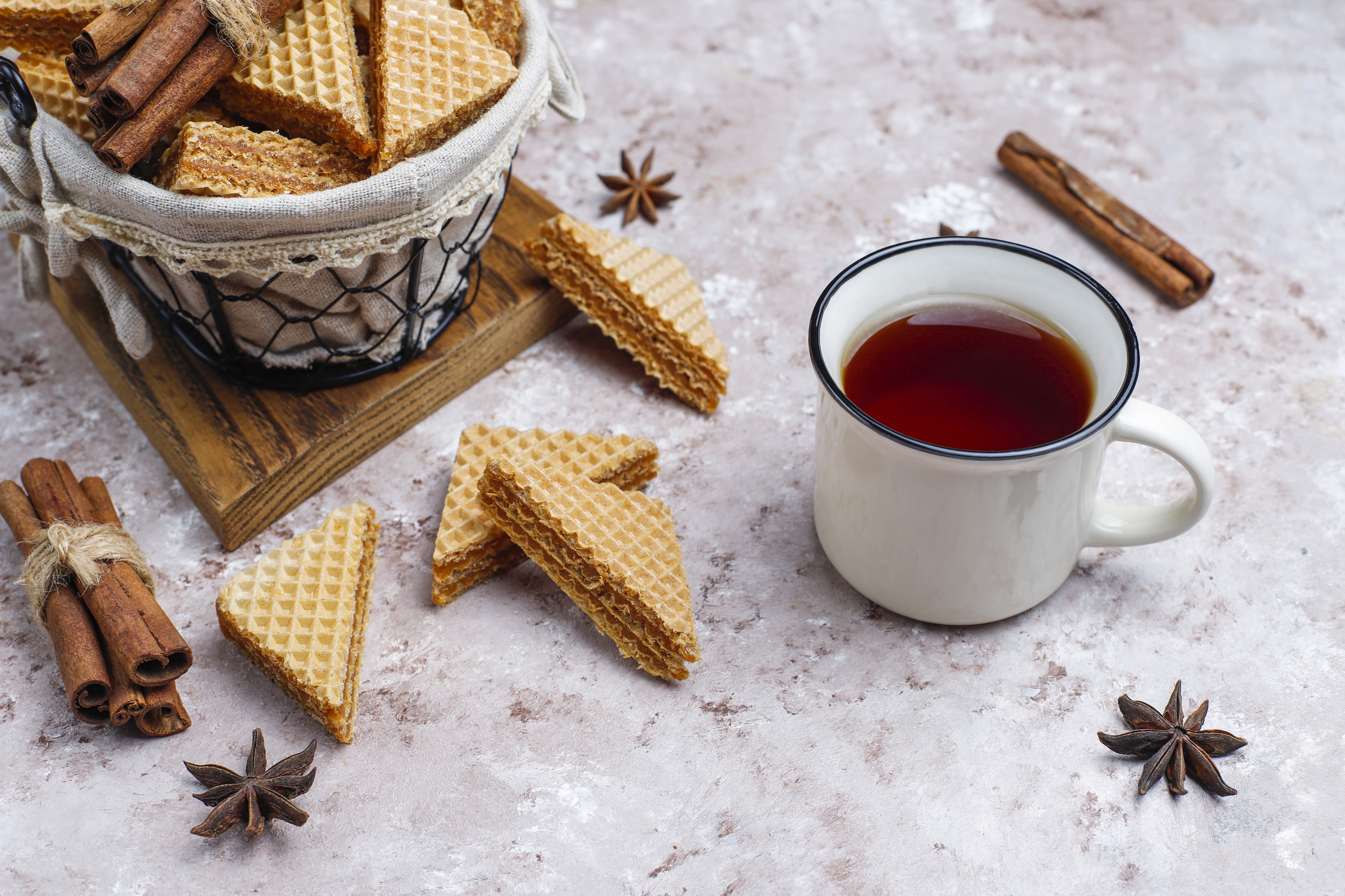 Biscuit Cinnamon Cup Drink Still Life Tea 6240x4160