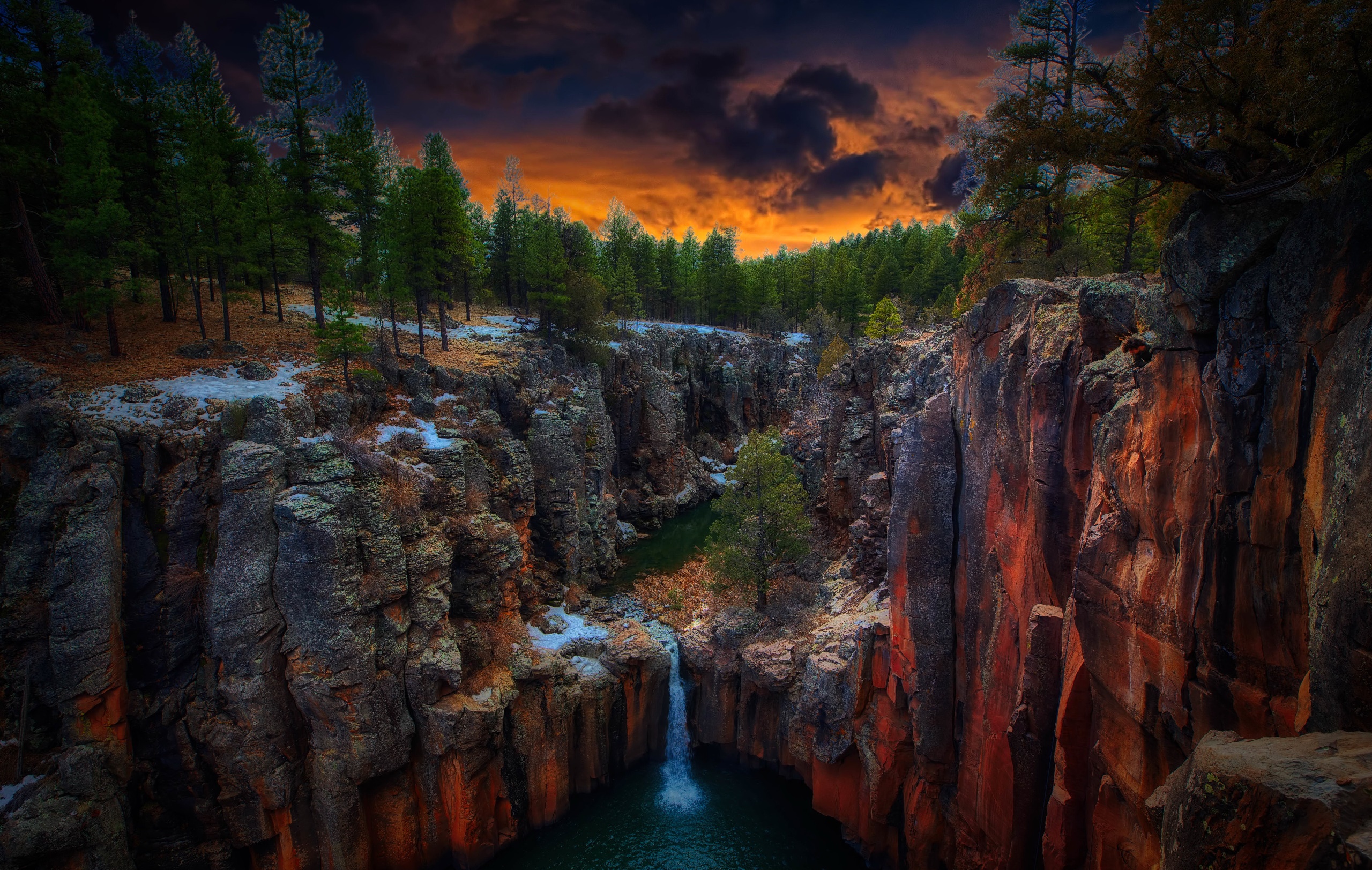 Sycamore Canyon Arizona USA Rock Rock Formation Canyon Waterfall Nature 2560x1623