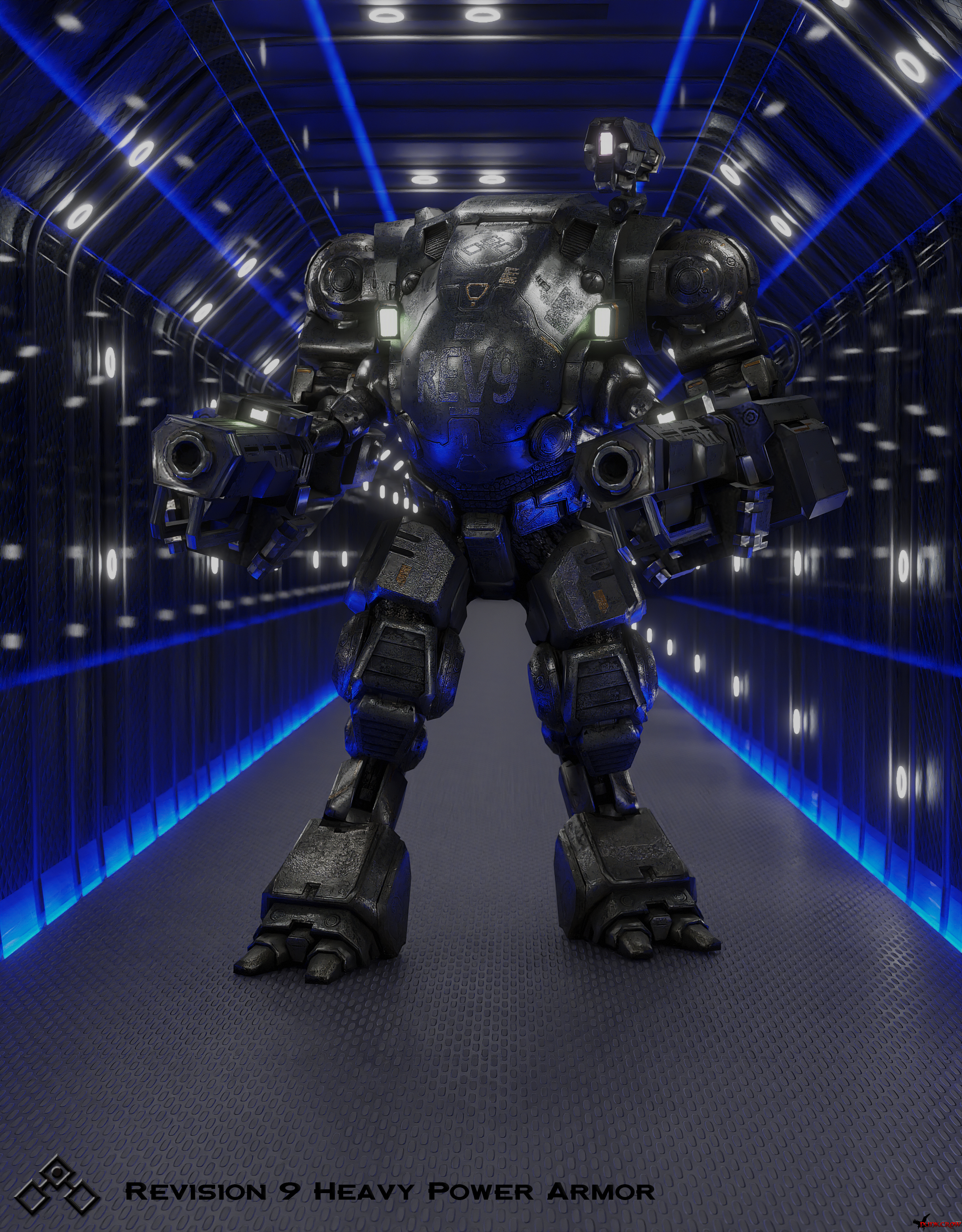 F E A R F E A R 3 Power Armor Mech Lights Glass Armor 3D Digital Art Video Game Art Video Games Shoo 2500x3200