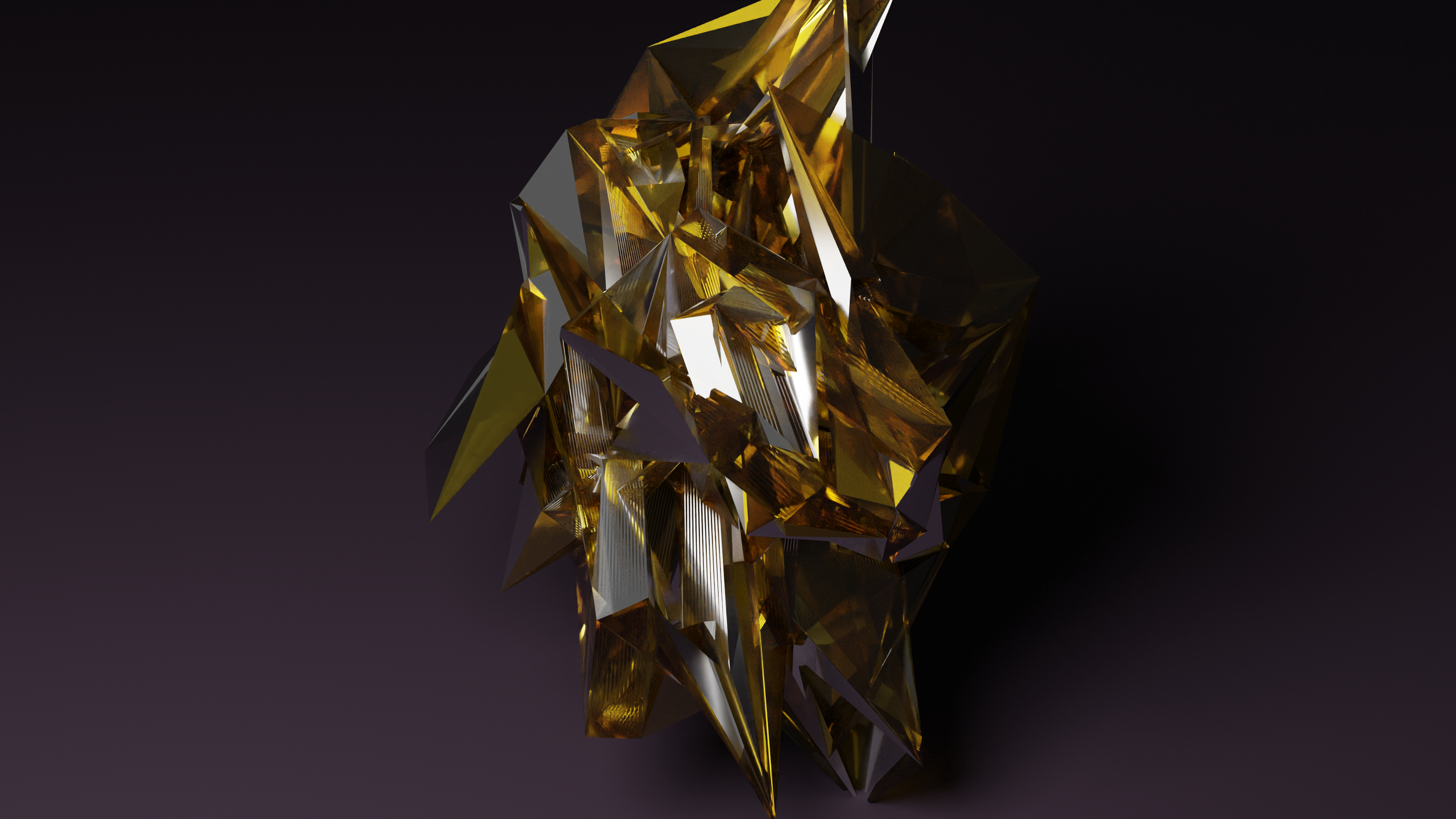 Low Poly Polygon Art Abstract Gold Blender 3840x2160
