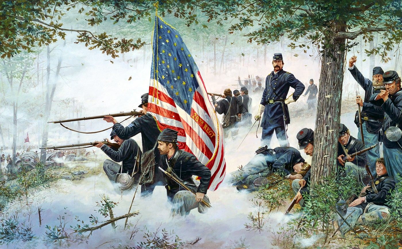 Civil War Battle Little Round Top Joshua Lawrence Chamberlain 20th Maine 1400x870