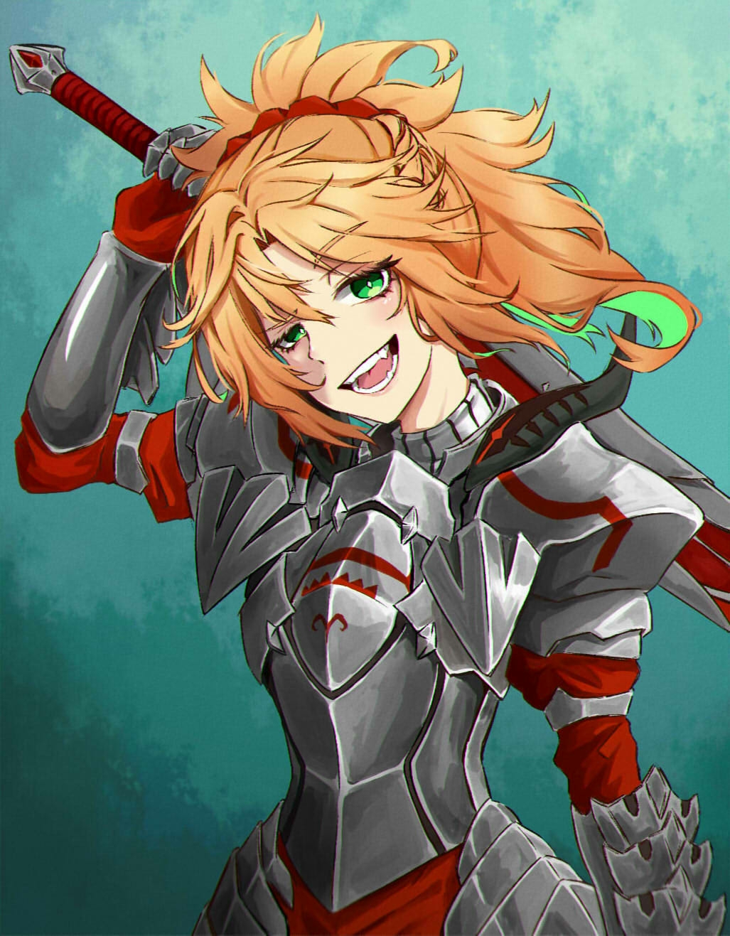 Fate Series FGO Fate Apocrypha Long Hair Messy Hair Ponytail Female Warrior Armor Women With Swords  1027x1317